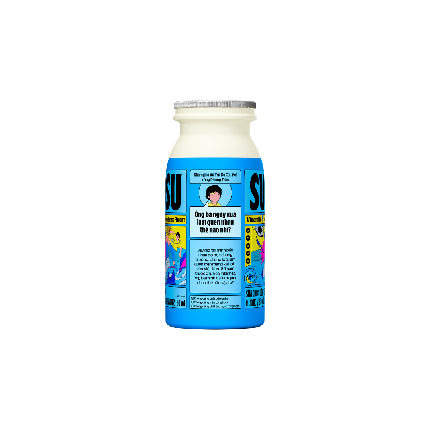 Sữa chua uống tiệt trùng SuSu Hương Việt Quất Chuối 80ml