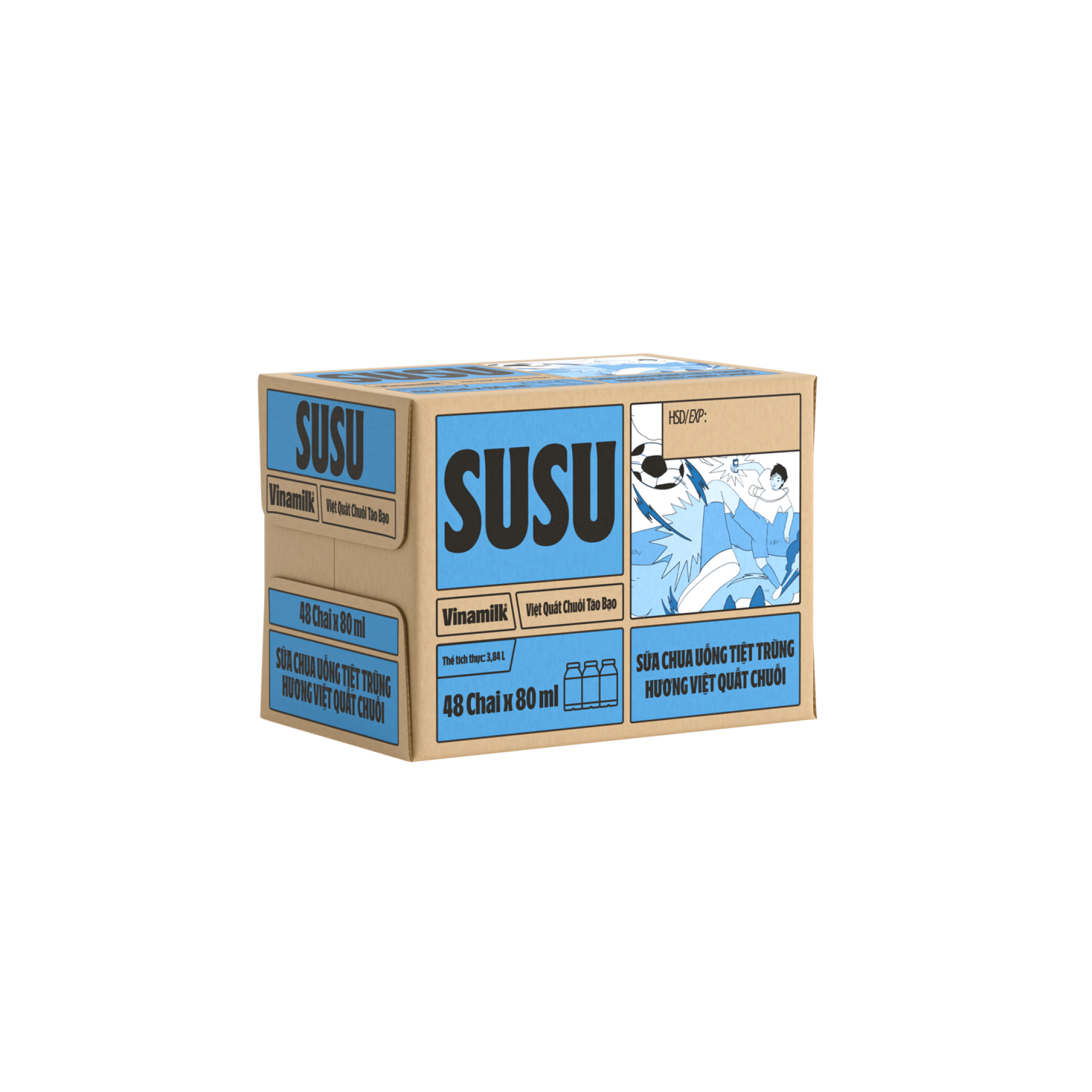 Sữa chua uống tiệt trùng SuSu Hương Việt Quất Chuối 80ml