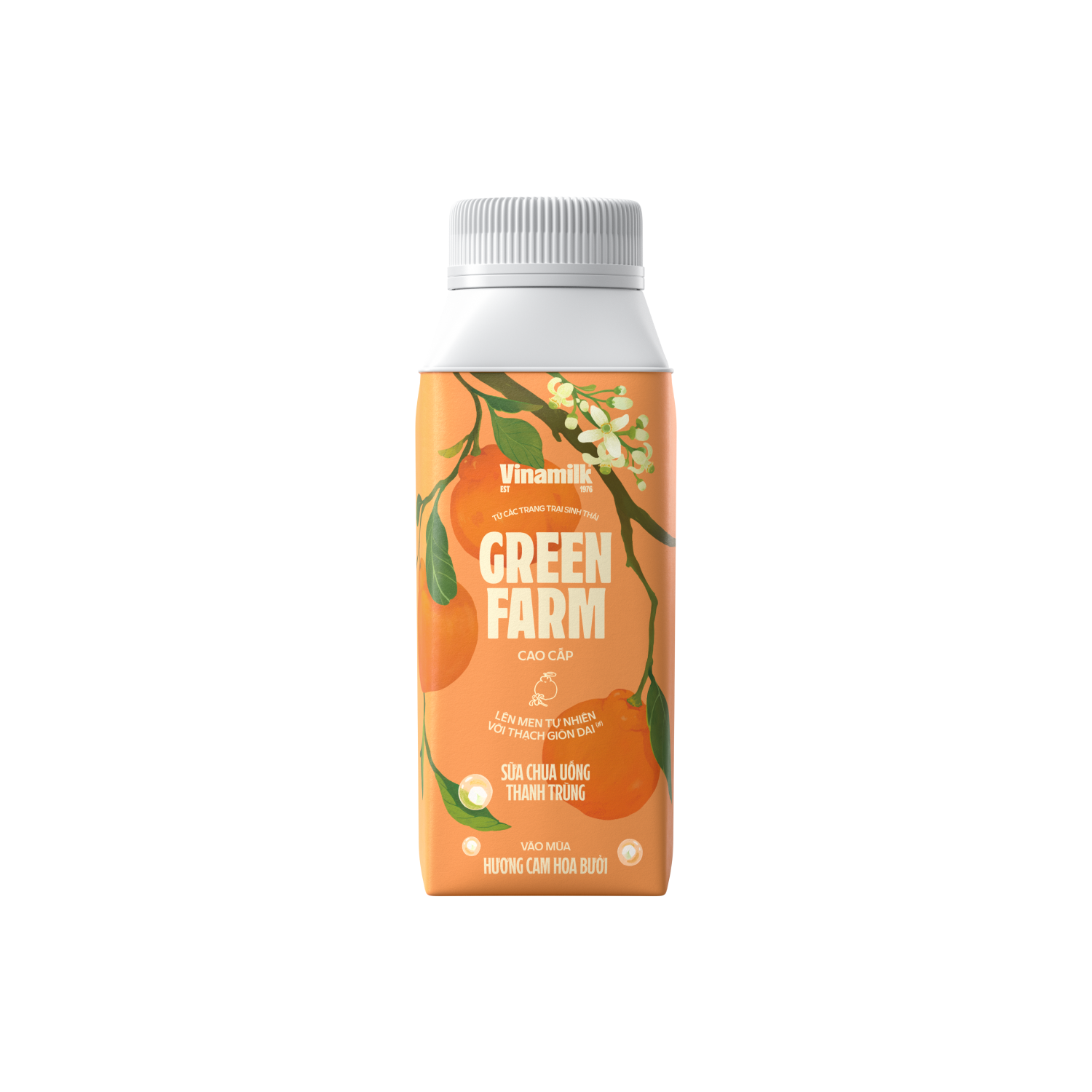 Pasteurized Drinking Yoghurt Green Farm Orange & Pomelo Blossom Flavours 200ml