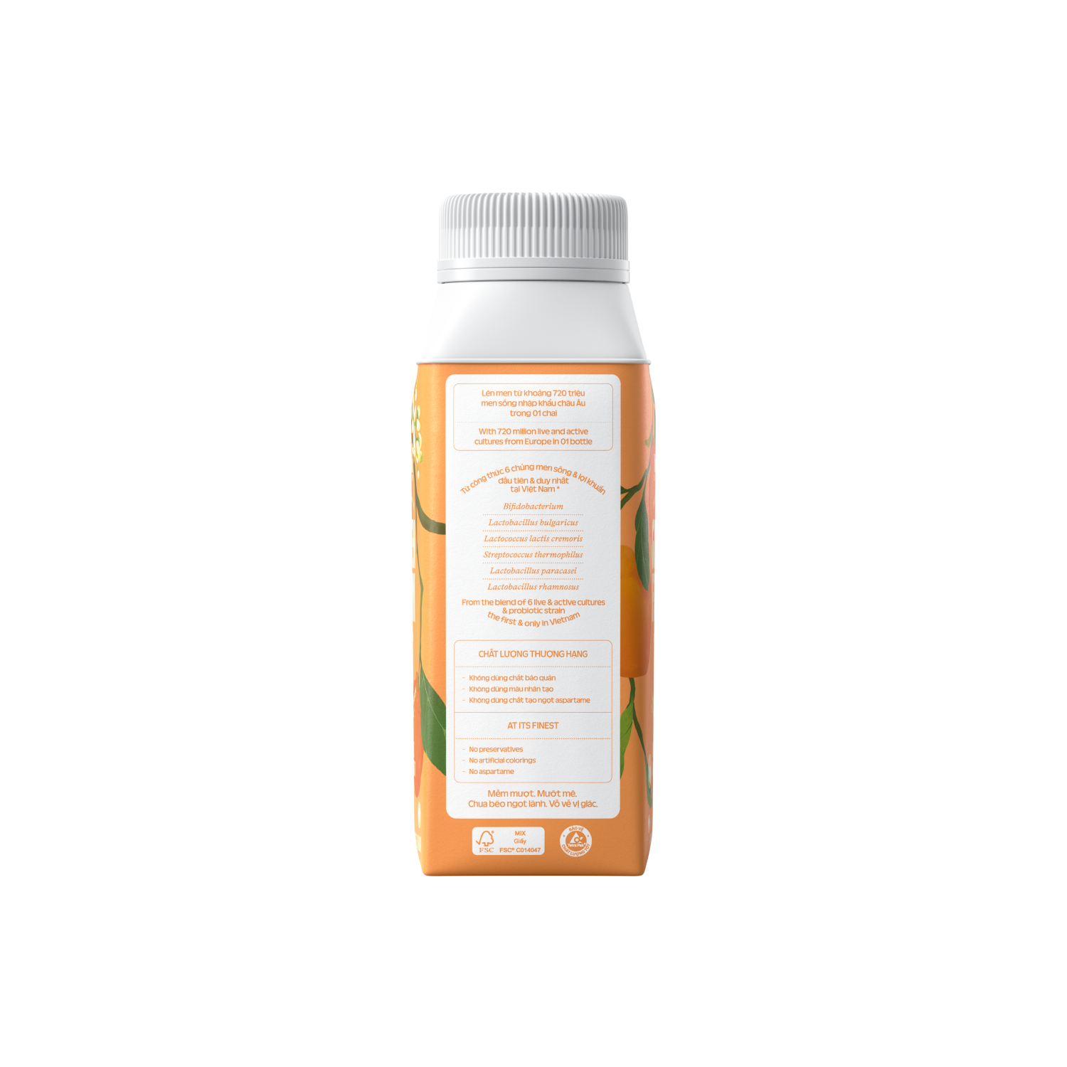 Pasteurized Drinking Yoghurt Green Farm Orange & Pomelo Blossom Flavours 200ml