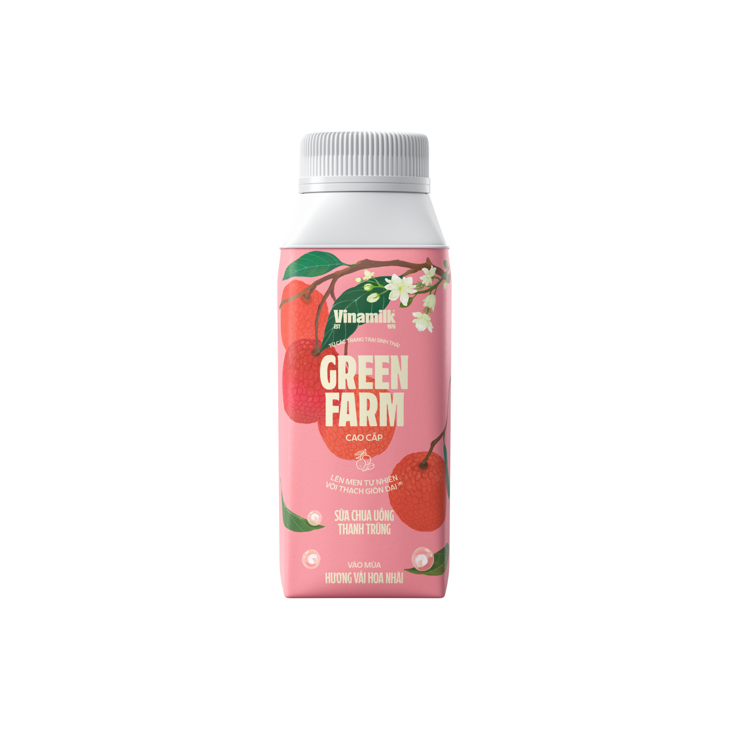 Pasteurized Drinking Yoghurt Green Farm Lychee & Jasmine Flavours 200ml