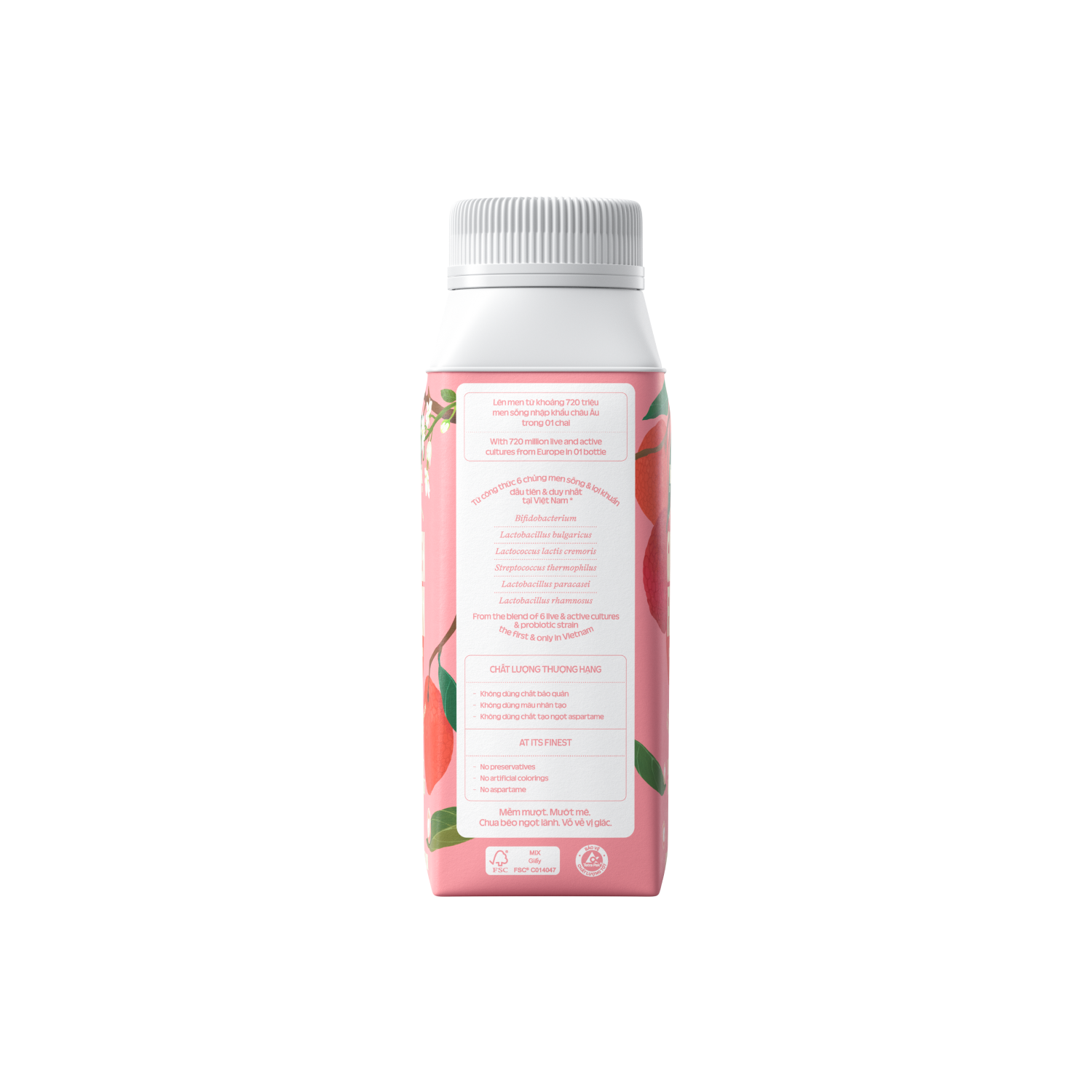 Pasteurized Drinking Yoghurt Green Farm Lychee & Jasmine Flavours 200ml