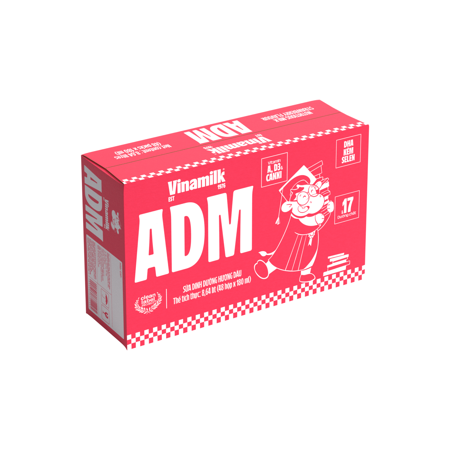 Sữa dinh dưỡng ADM Hương Dâu 180ml