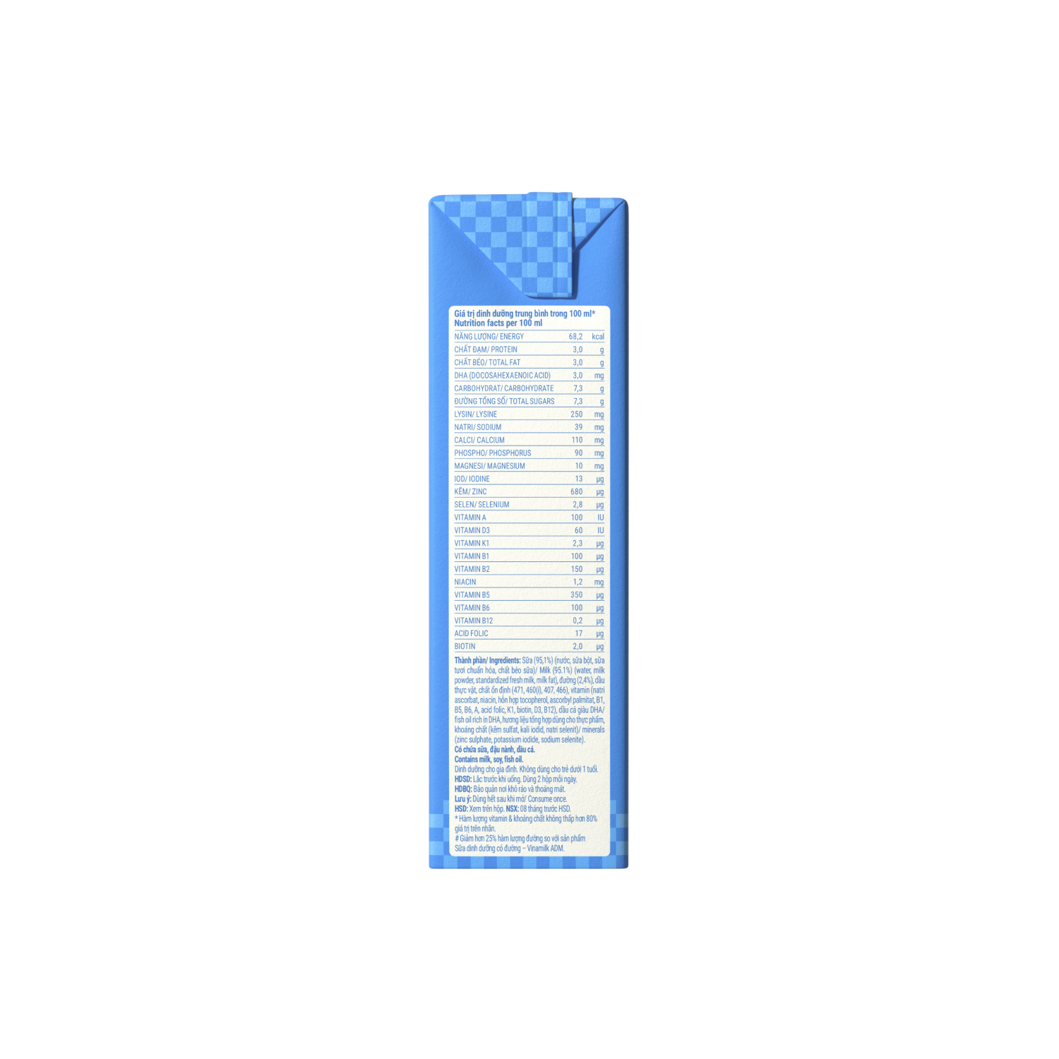 Sữa dinh dưỡng ADM Ít Đường 180ml