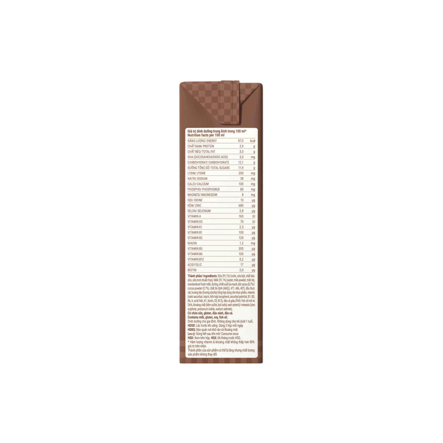Sữa dinh dưỡng ADM Sôcôla 180ml