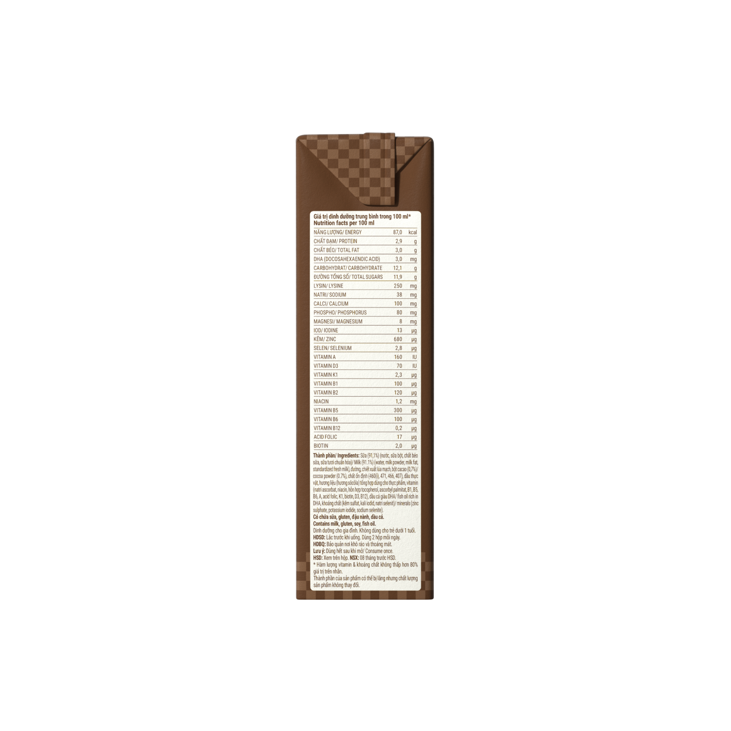 Sữa dinh dưỡng ADM Sôcôla 180ml