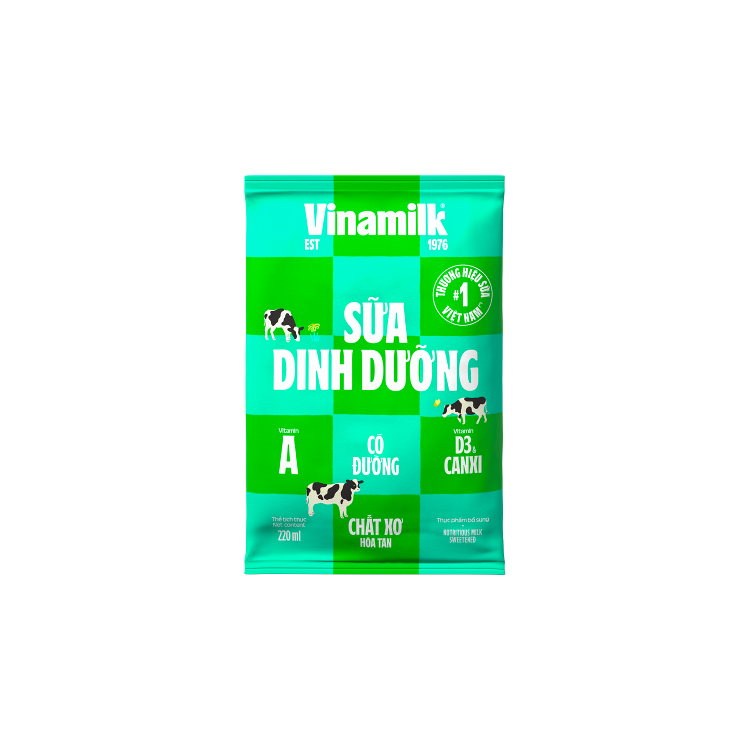 Sữa dinh dưỡng Vinamilk Có đường 220ml Thùng 48 bịch