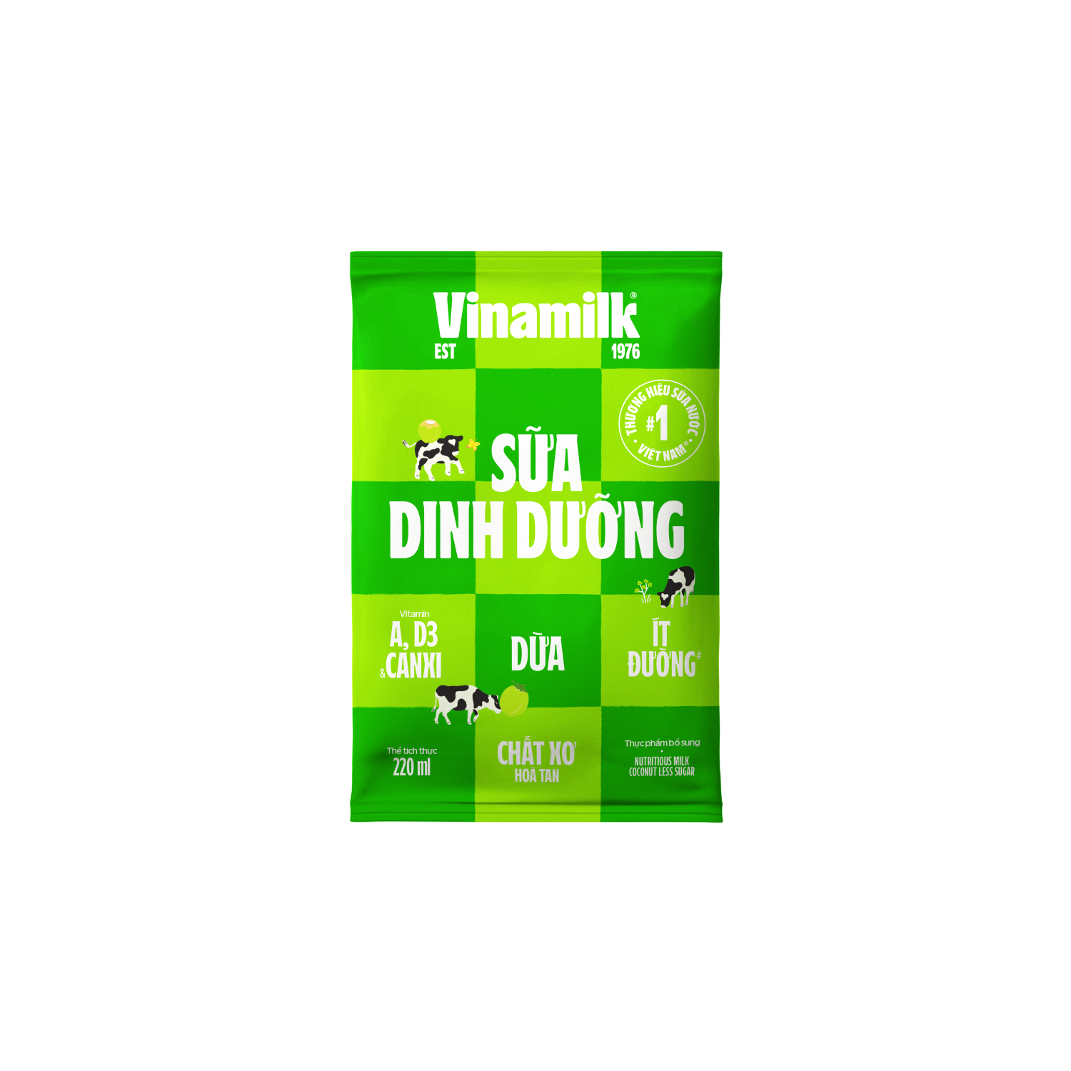 Sữa dinh dưỡng Vinamilk Dừa Ít Đường 220ml