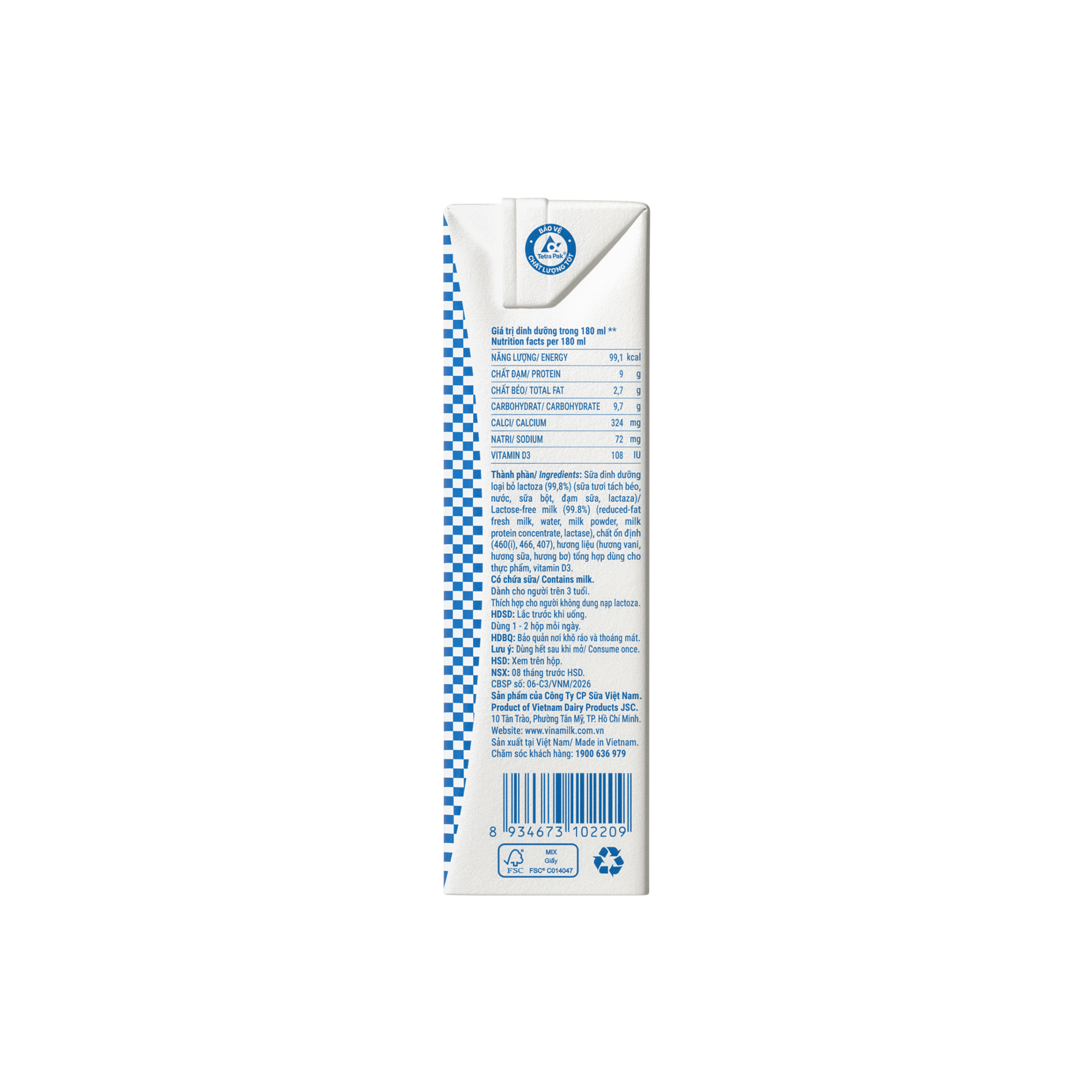 Sữa dinh dưỡng Vinamilk Flex Giàu Canxi Cao Đạm 180ml