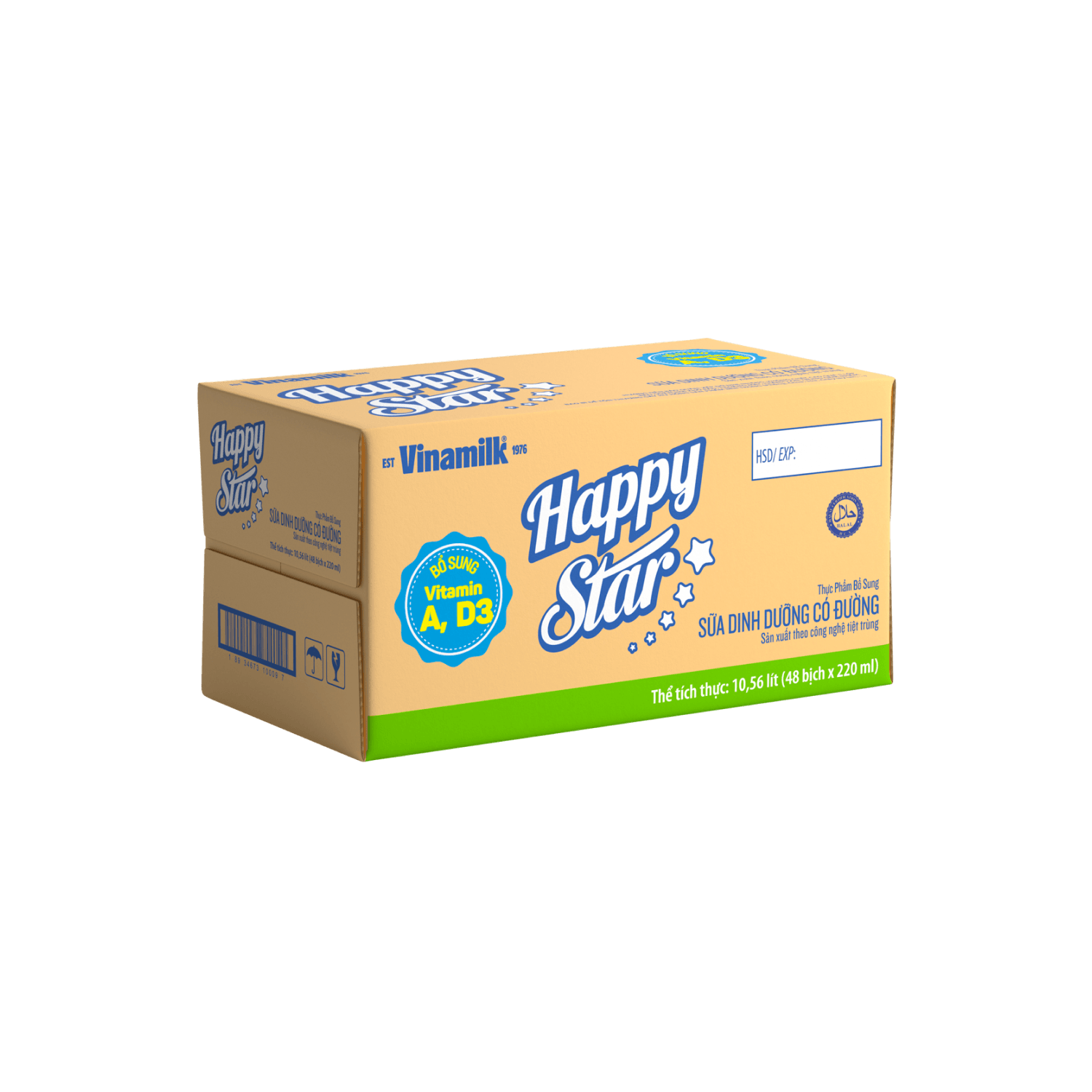 Sữa dinh dưỡng Vinamilk Happy Star Có đường 220ml