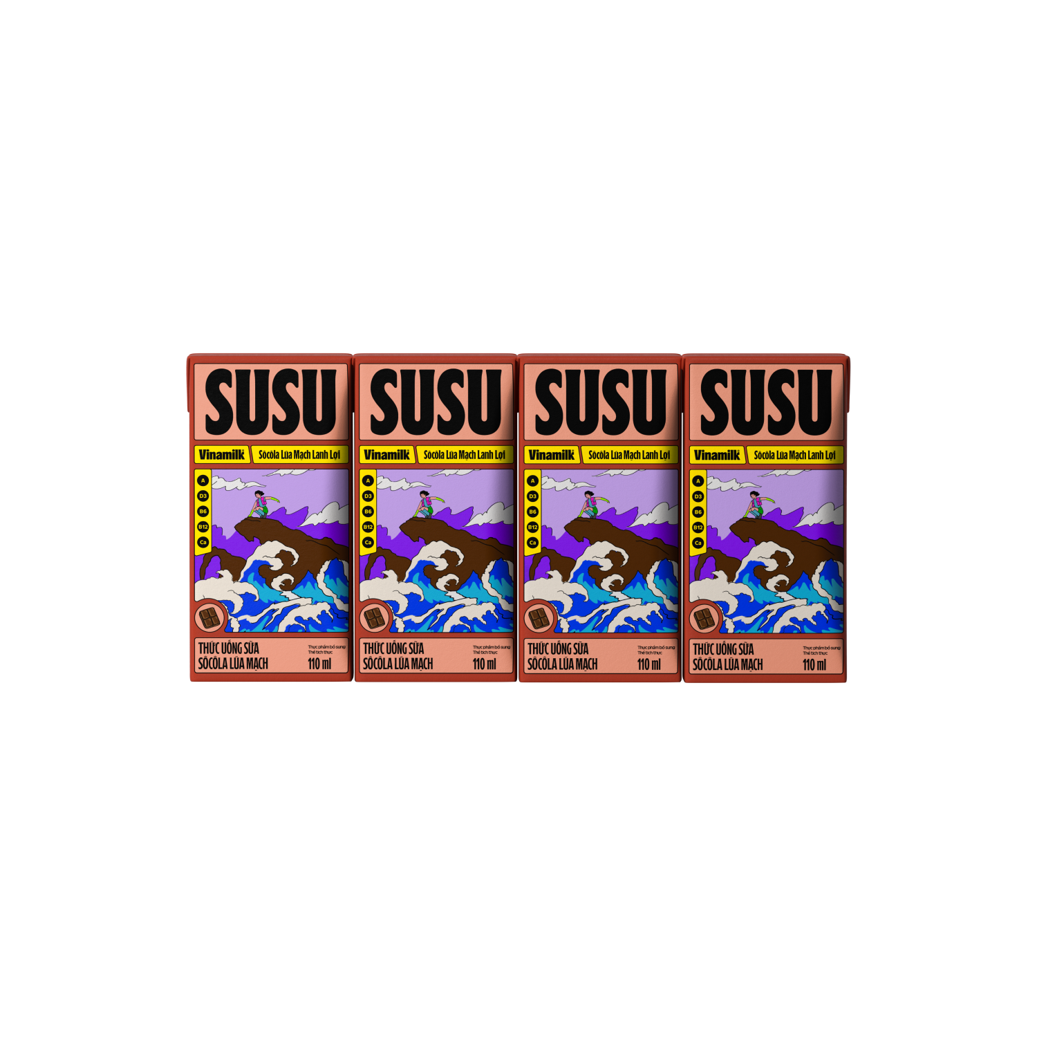 Sữa chua uống tiệt trùng SuSu Sôcôla Lúa mạch 110ml