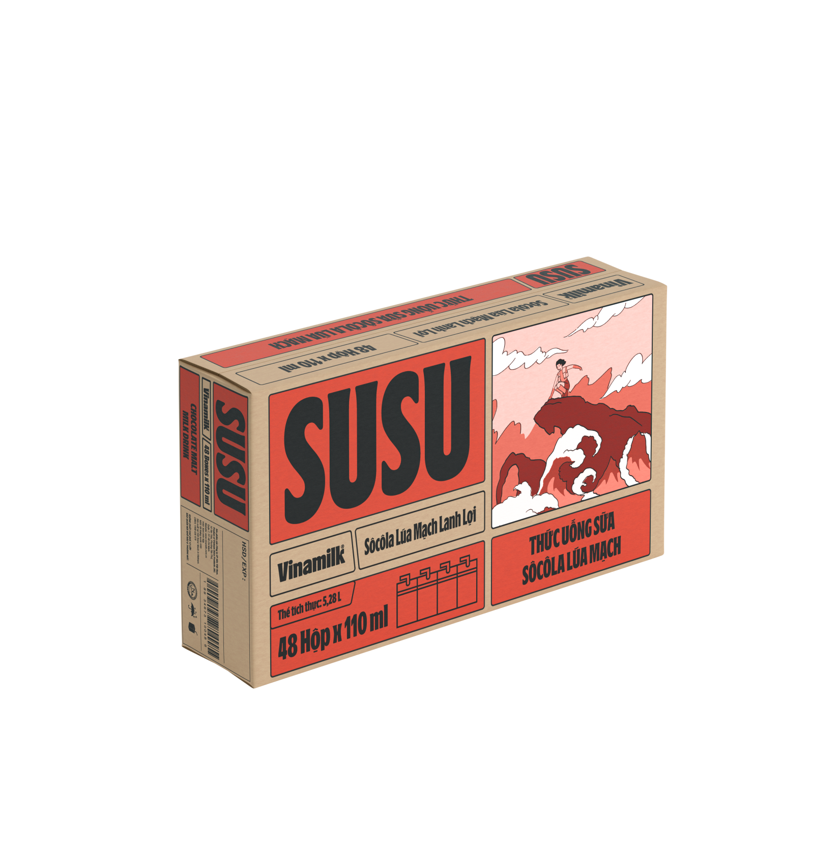 Sữa chua uống tiệt trùng SuSu Sôcôla Lúa mạch 110ml