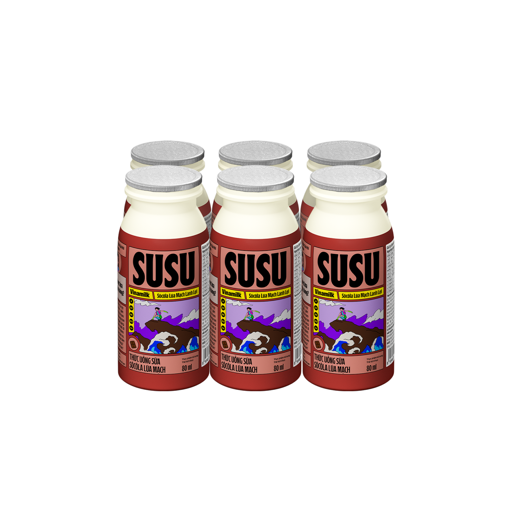 Sữa chua uống tiệt trùng SuSu Sôcôla Lúa mạch 80ml