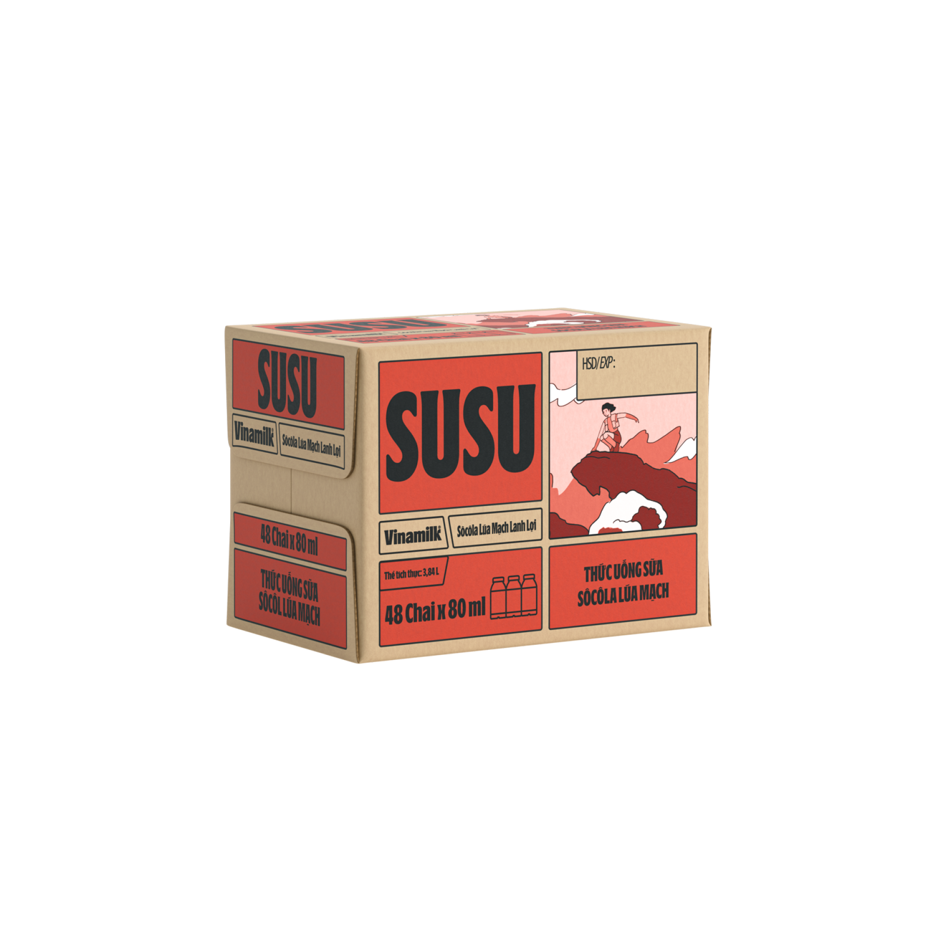 Sữa chua uống tiệt trùng SuSu Sôcôla Lúa mạch 80ml
