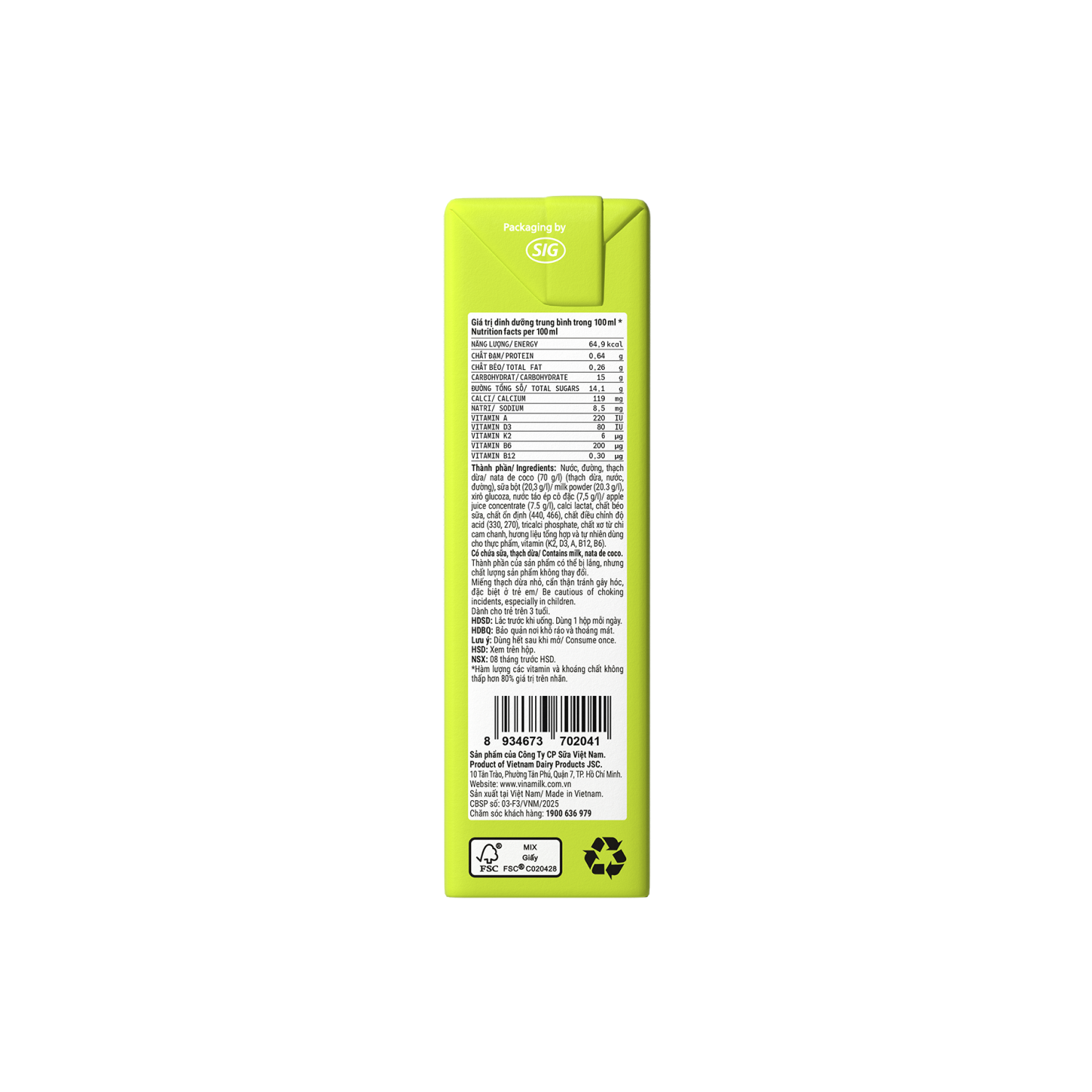 Sữa trái cây có thạch Susu Hương Kẹo Marshmallow Kiwi 170ml