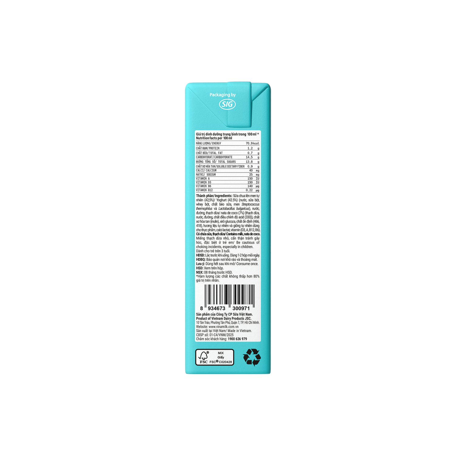 UHT Drinking Yoghurt Susu Cotton Candy Flavour 170ml