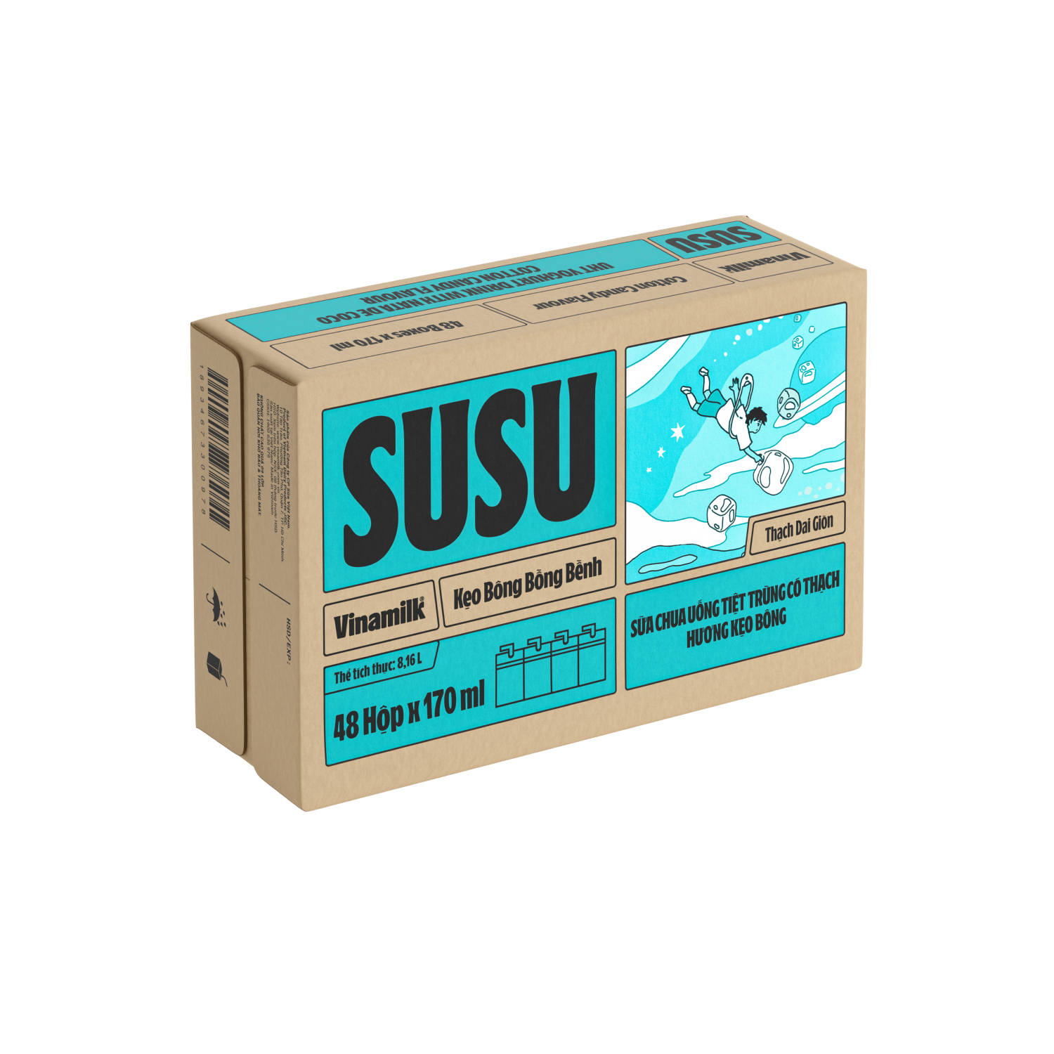 UHT Drinking Yoghurt Susu Cotton Candy Flavour 170ml