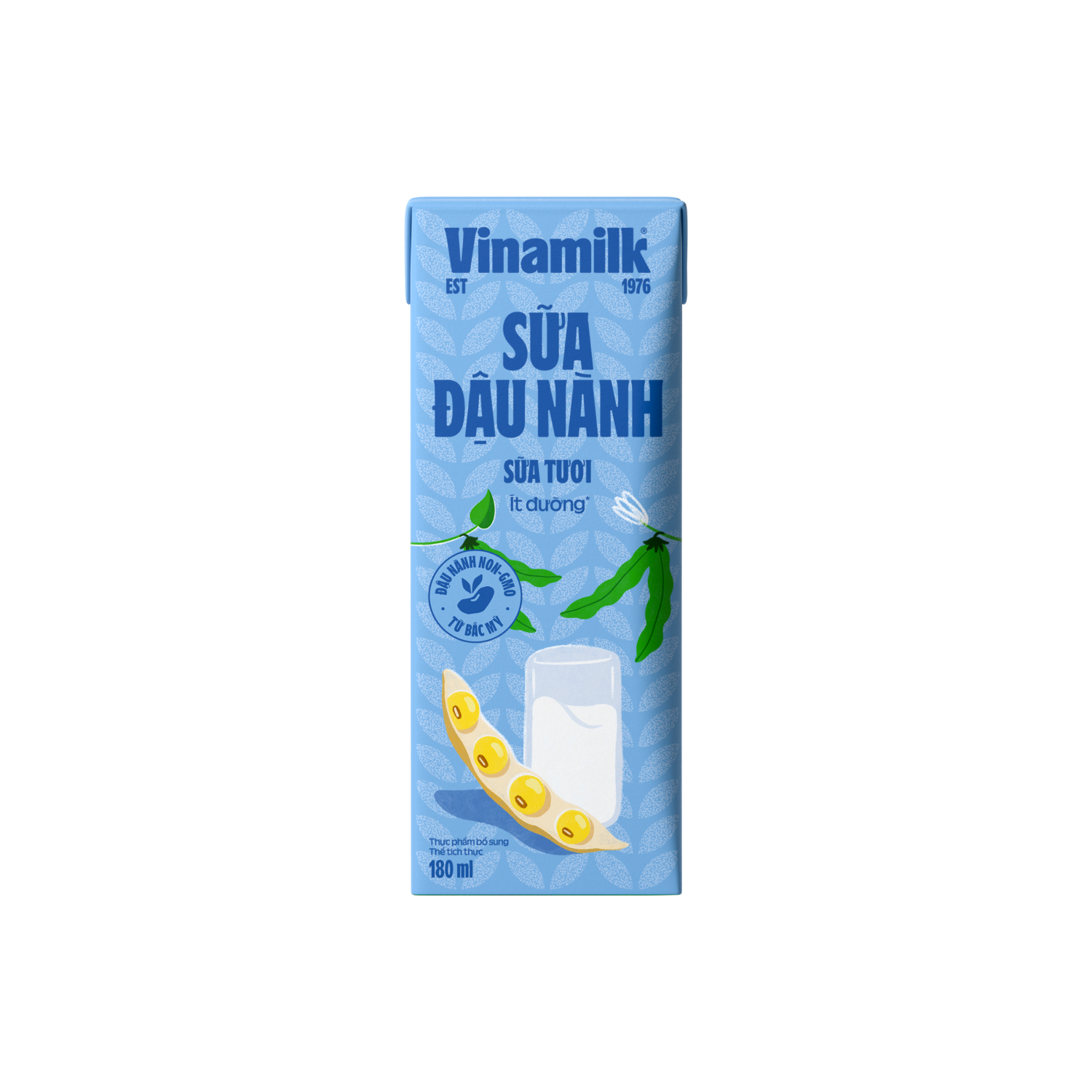 Soymilk with Fresh Milk Vinamilk Less Sugar Fresh Milk 180ml Carton of 48 Boxes