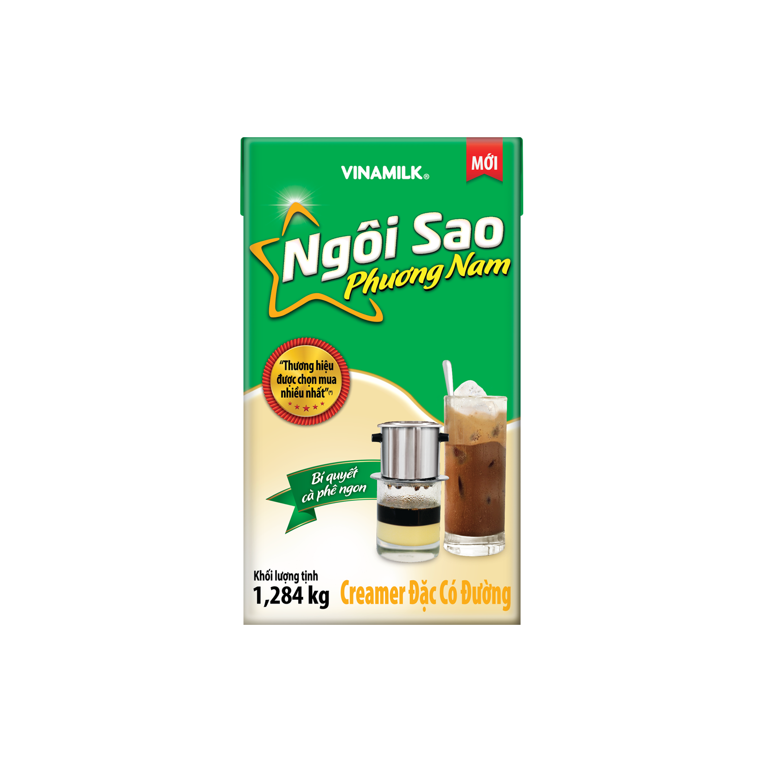 Creamer đặc Ngôi Sao Phương Nam Nhãn xanh lá 1284g Thùng 12 hộp giấy