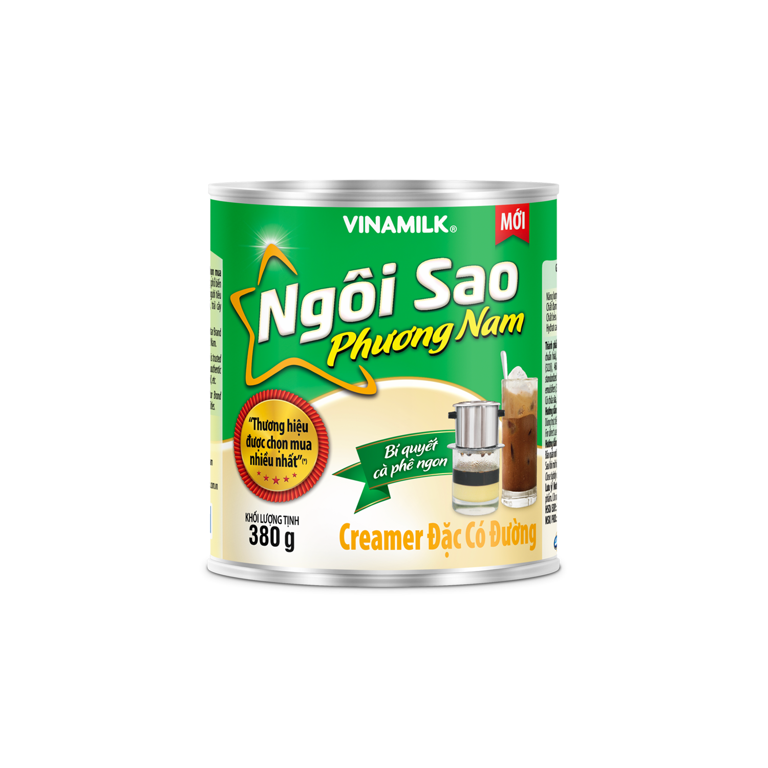 Creamer đặc Ngôi Sao Phương Nam Nhãn xanh lá 380g hộp thiếc