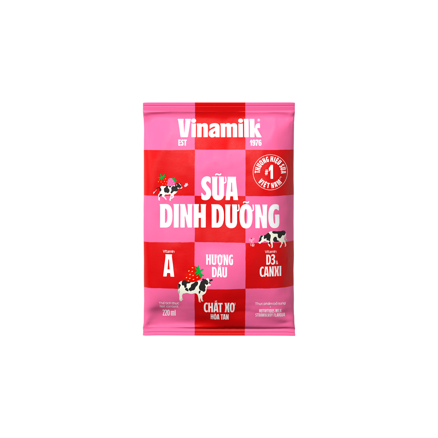 Sữa dinh dưỡng Vinamilk Hương Dâu 220ml