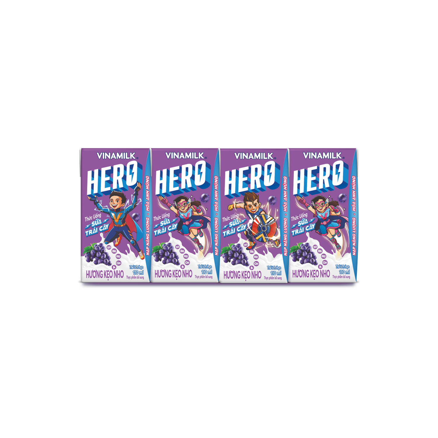 Sữa trái cây Hero Hương Kẹo Nho 110ml