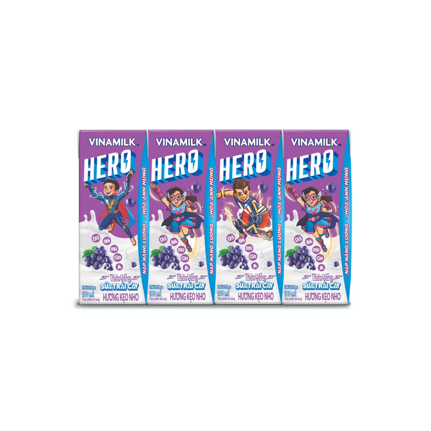 Sữa trái cây Hero Hương Kẹo Nho 180ml
