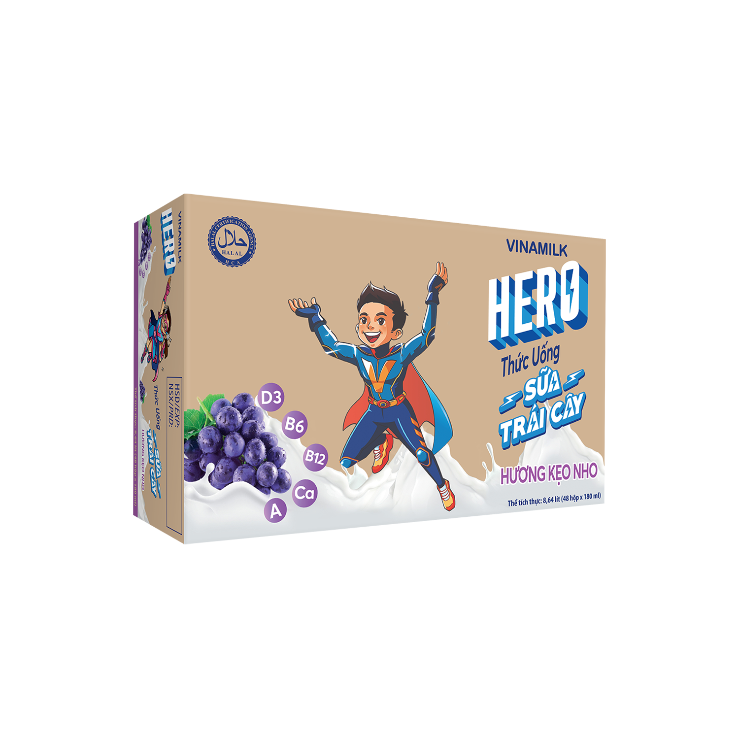 Sữa trái cây Hero Hương Kẹo Nho 180ml
