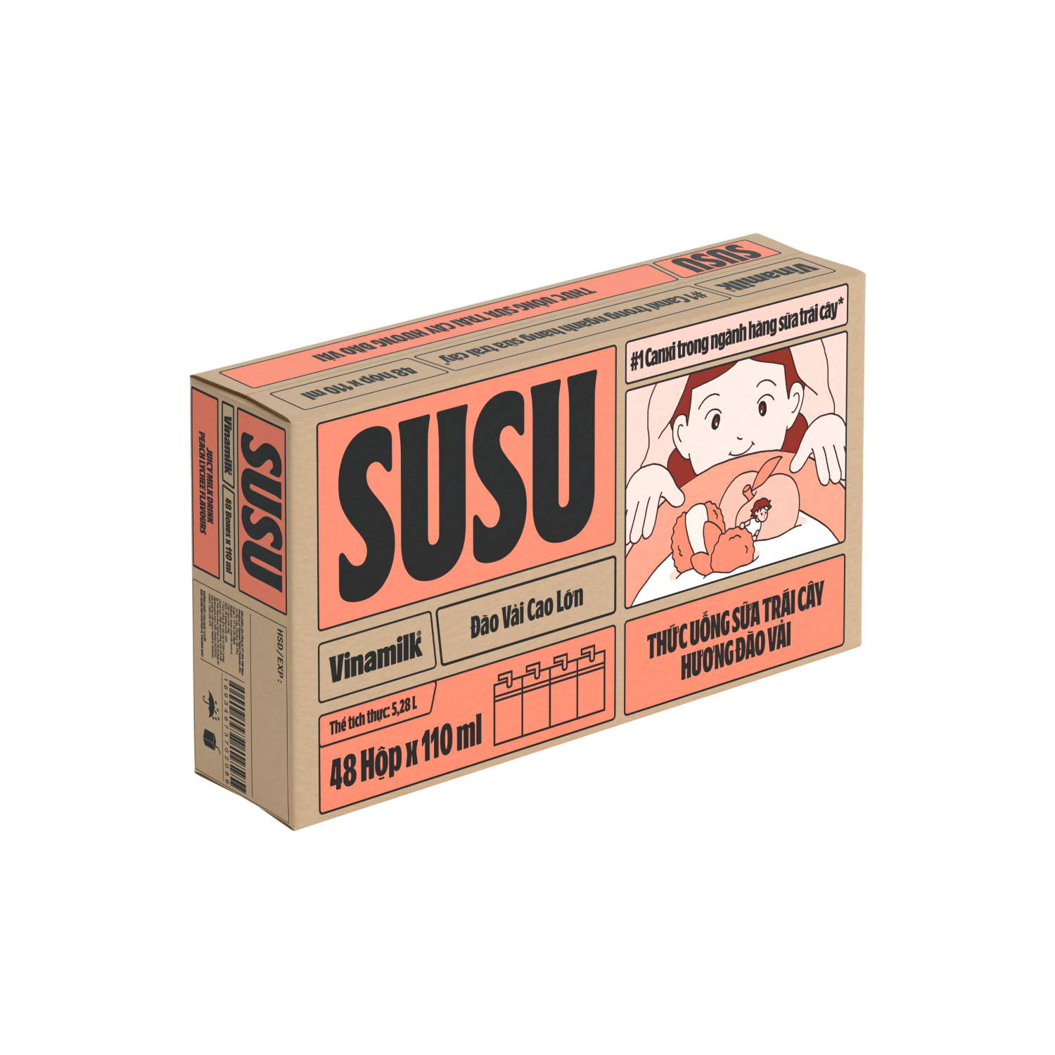 Juicy Milk Drink Susu Peach Lychee Flavour 110ml