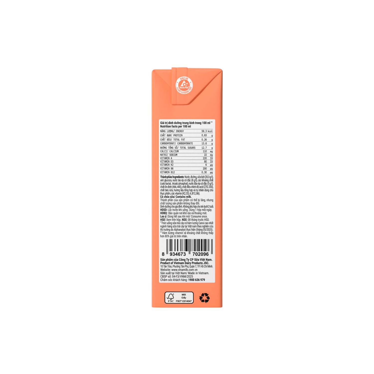 Thức uống sữa trái cây Susu Hương đào vải 180ml