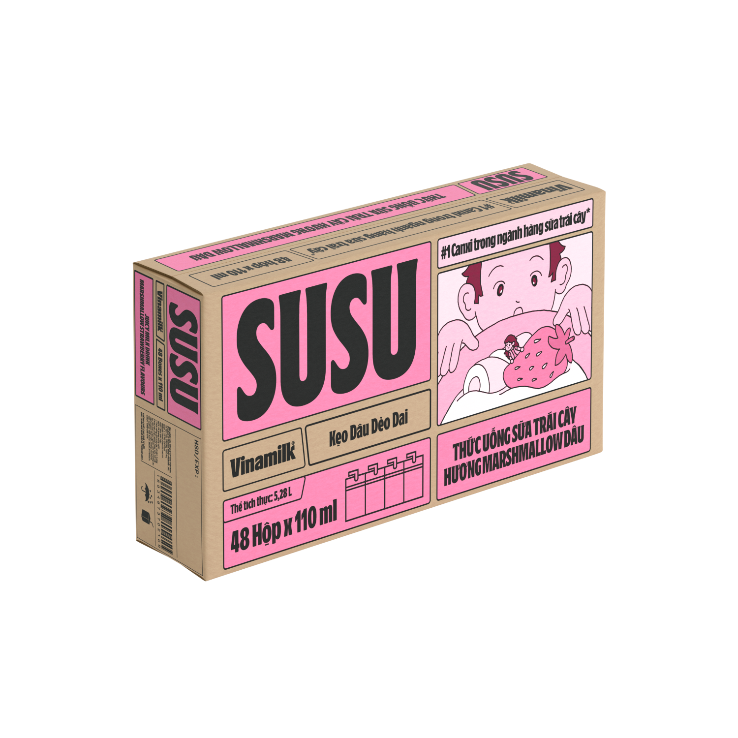 Thức uống sữa trái cây Susu Hương Marshmallow dâu 110ml