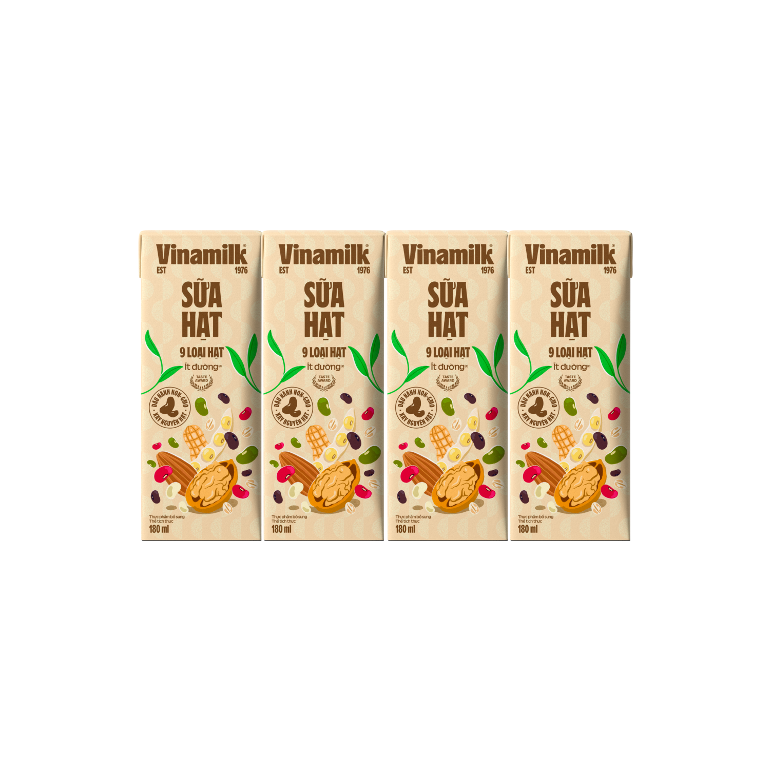 Sữa hạt Vinamilk 9 loại hạt Ít đường 180ml