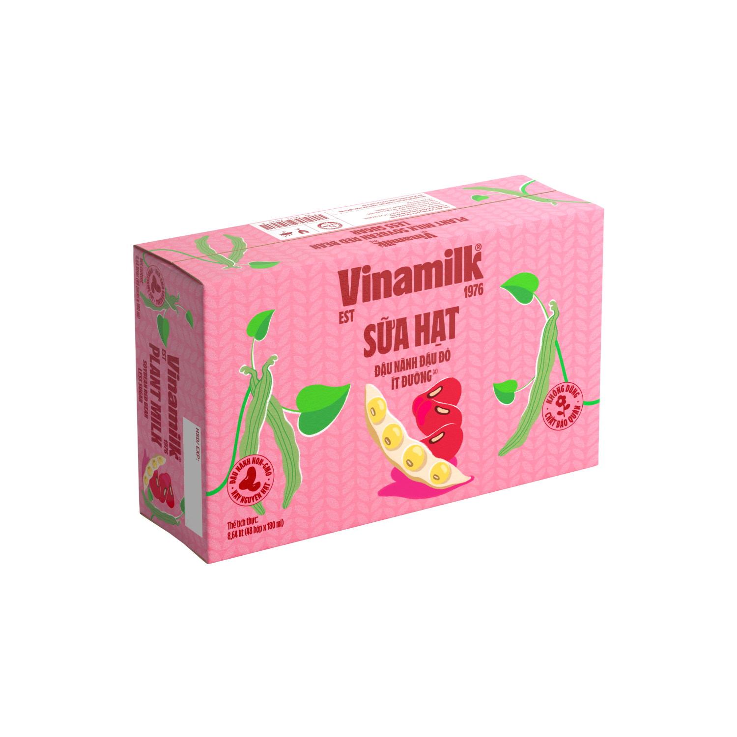 Sữa hạt Vinamilk Đậu nành Đậu đỏ 180ml