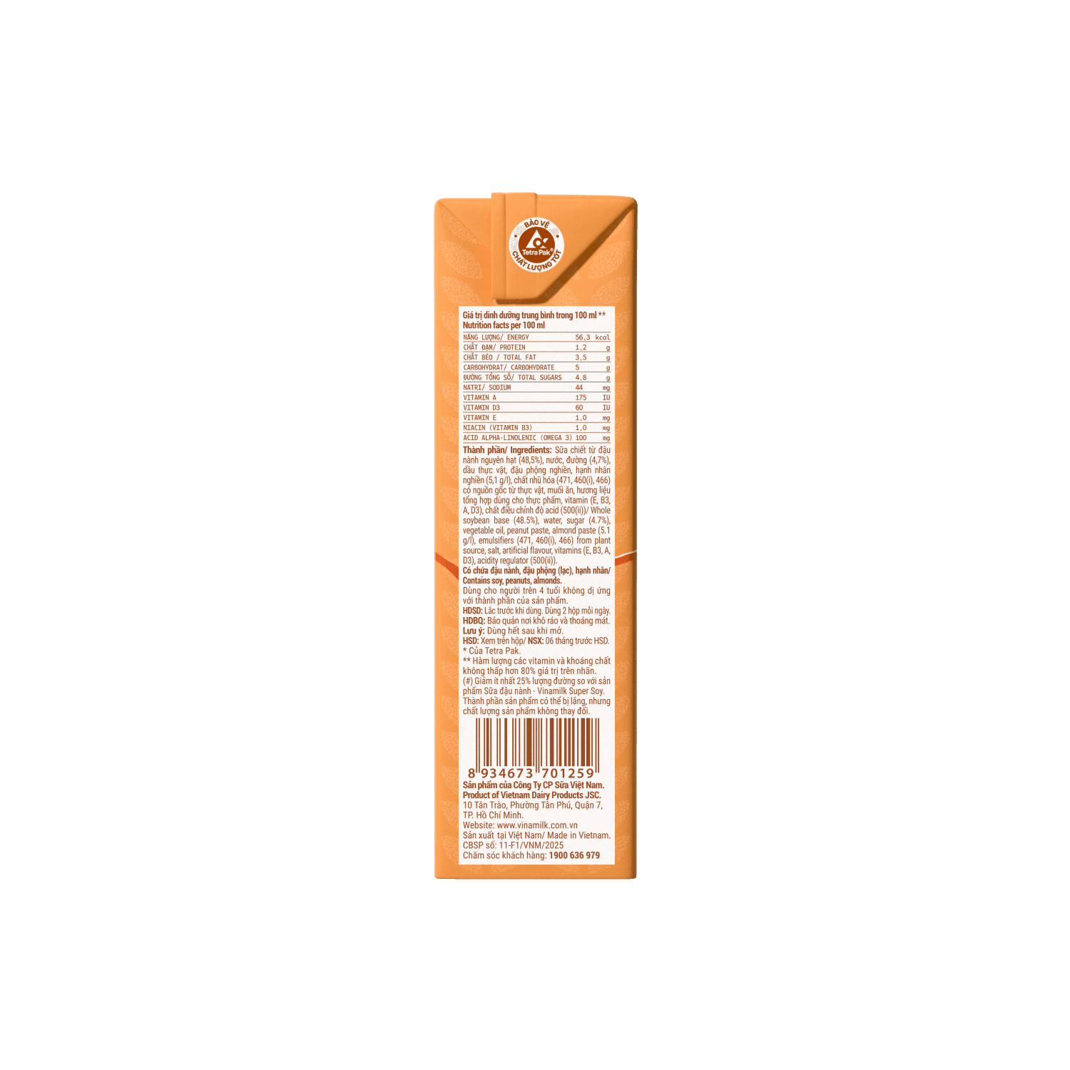 Nut Milk Vinamilk Almond Soybeans 180ml