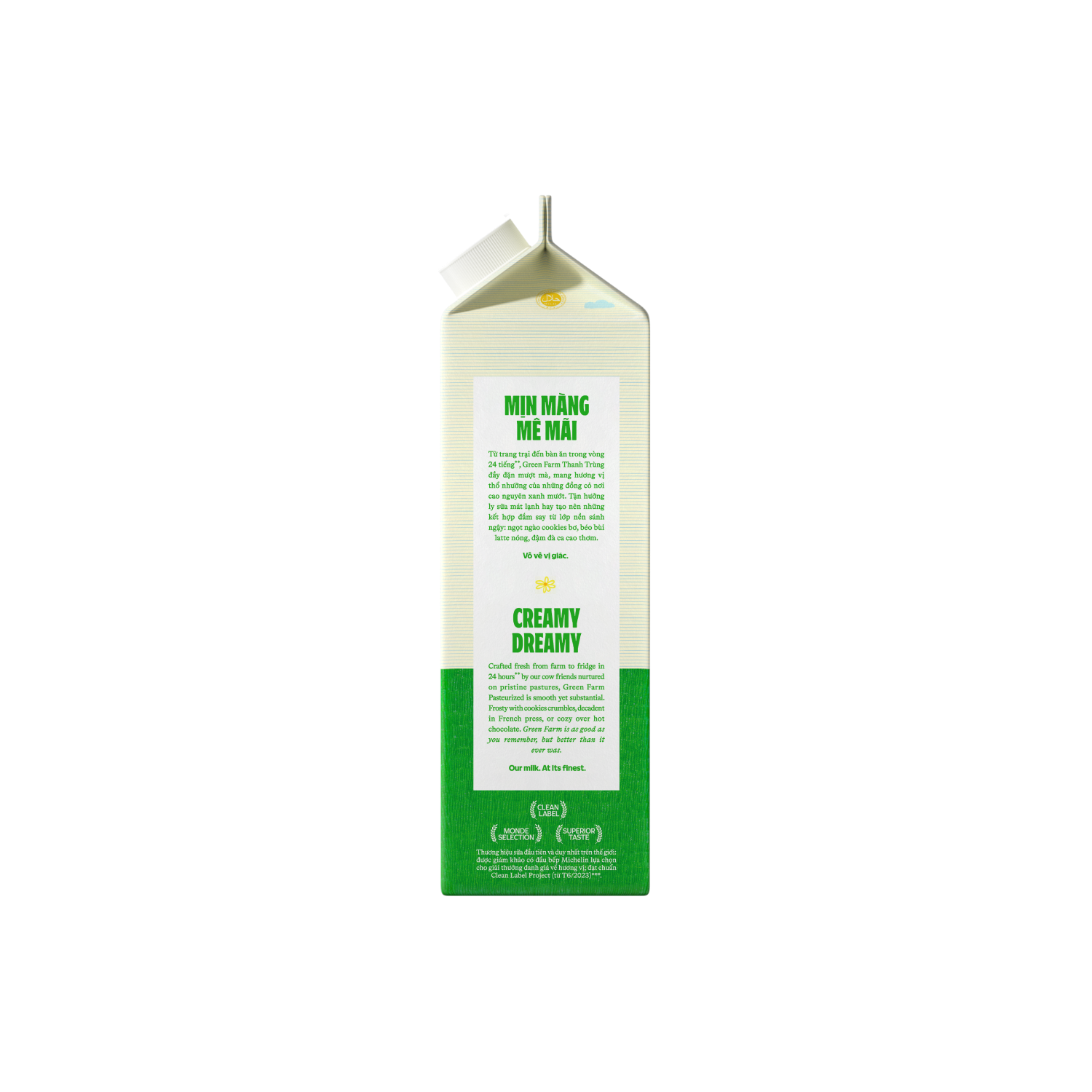 Pasteurized Fresh Milk Green Farm Unsweetened 900ml