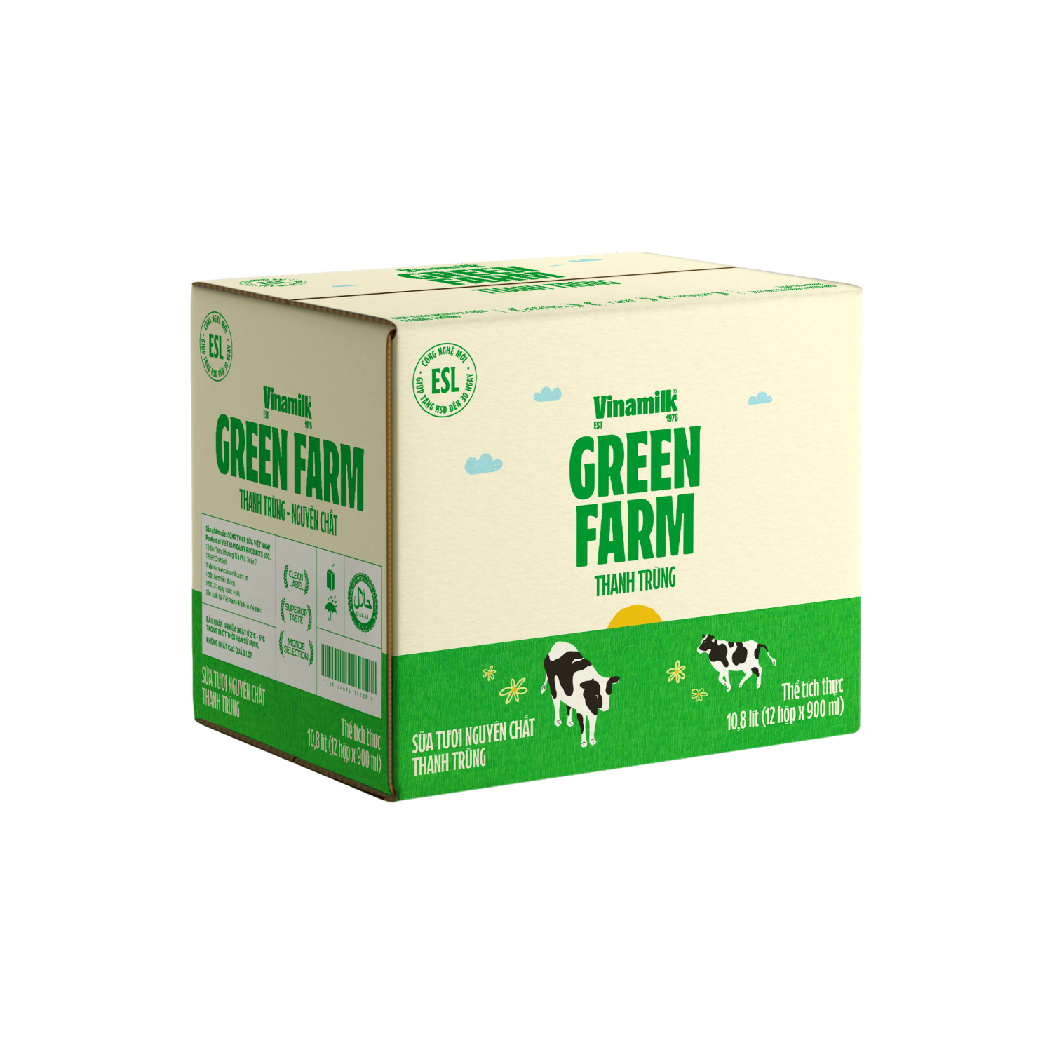 Pasteurized Fresh Milk Green Farm Unsweetened 900ml