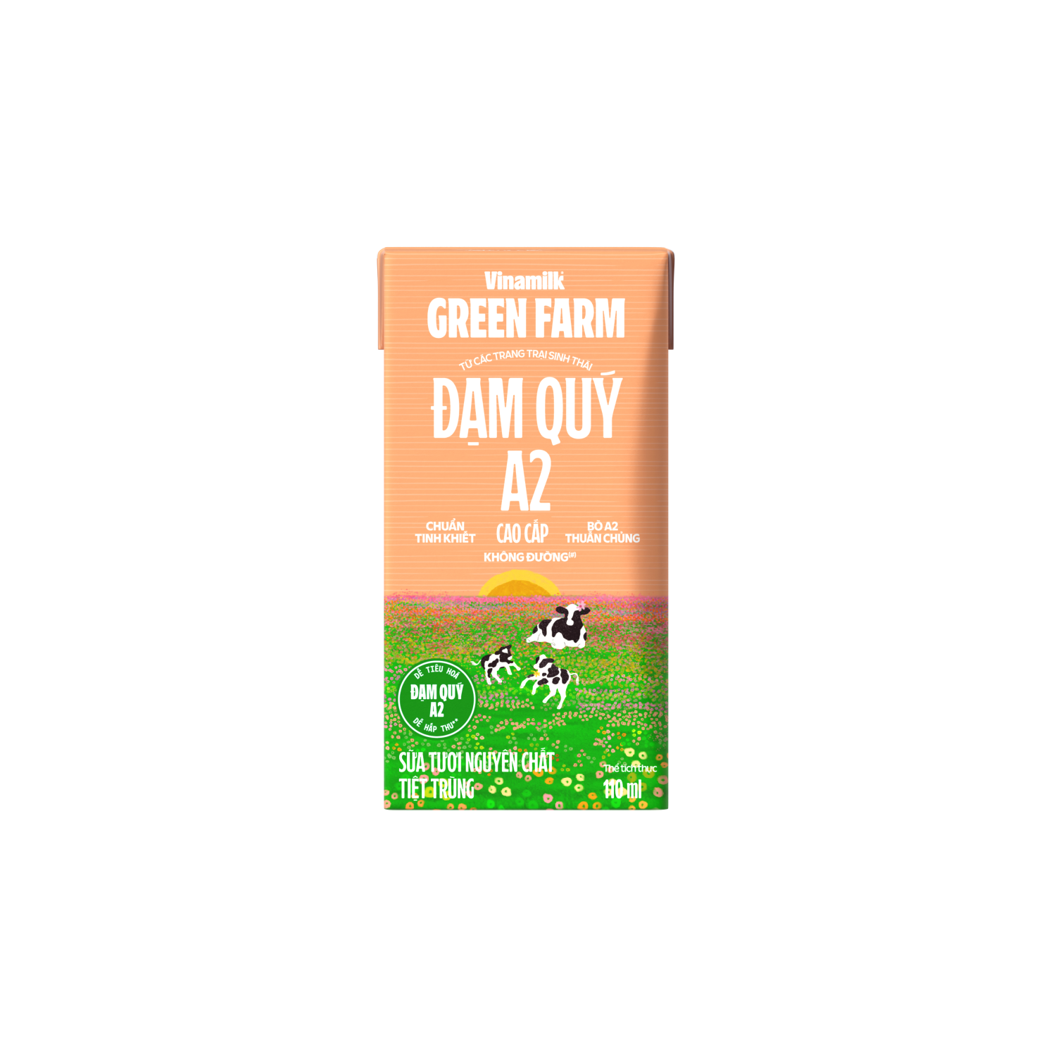 UHT Fresh Milk Green Farm Unsweetened A2 Protein 110ml