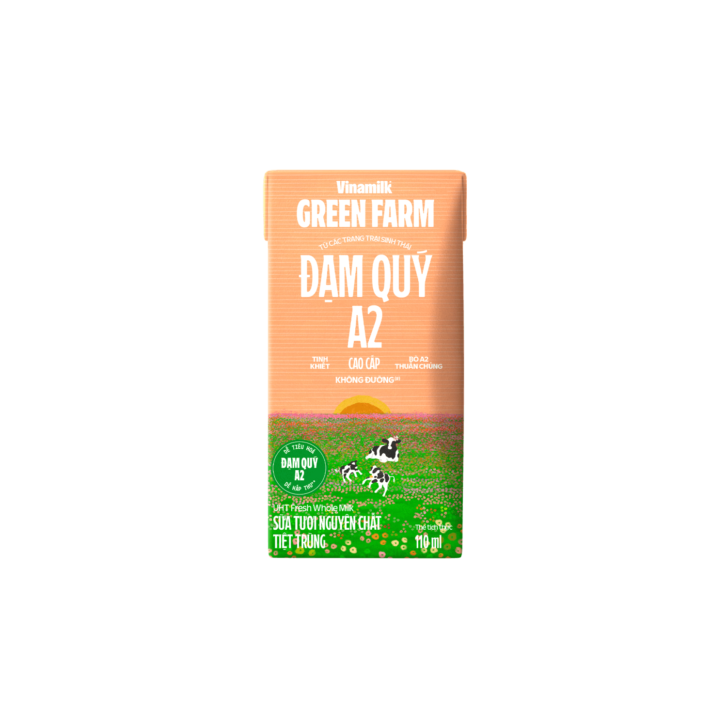 Sữa tươi tiệt trùng Green Farm A2 không đường 110ml