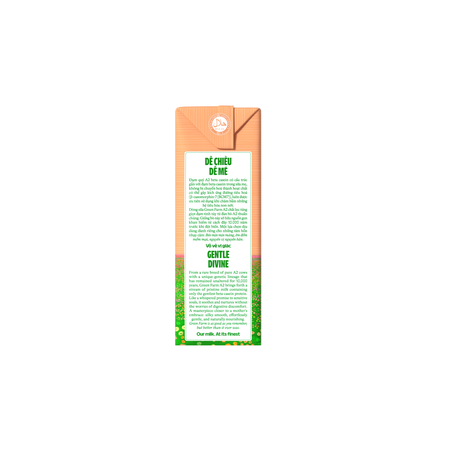 UHT Fresh Milk Green Farm Unsweetened A2 Protein 110ml