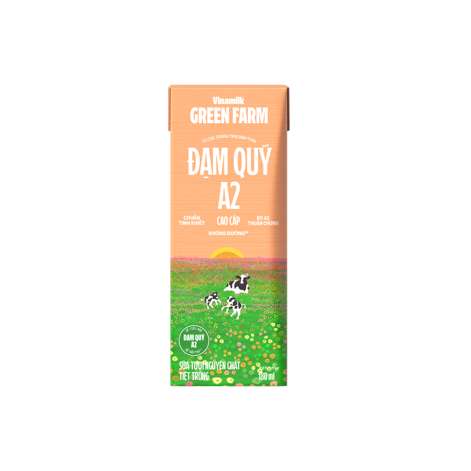 Sữa tươi tiệt trùng Green Farm A2 không đường 180ml