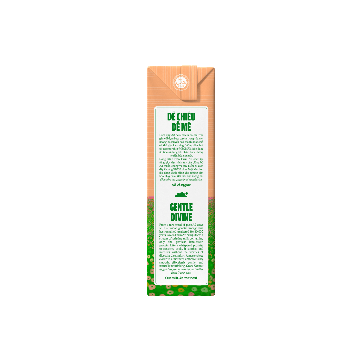 UHT Fresh Milk Green Farm Unsweetened A2 Protein 180ml