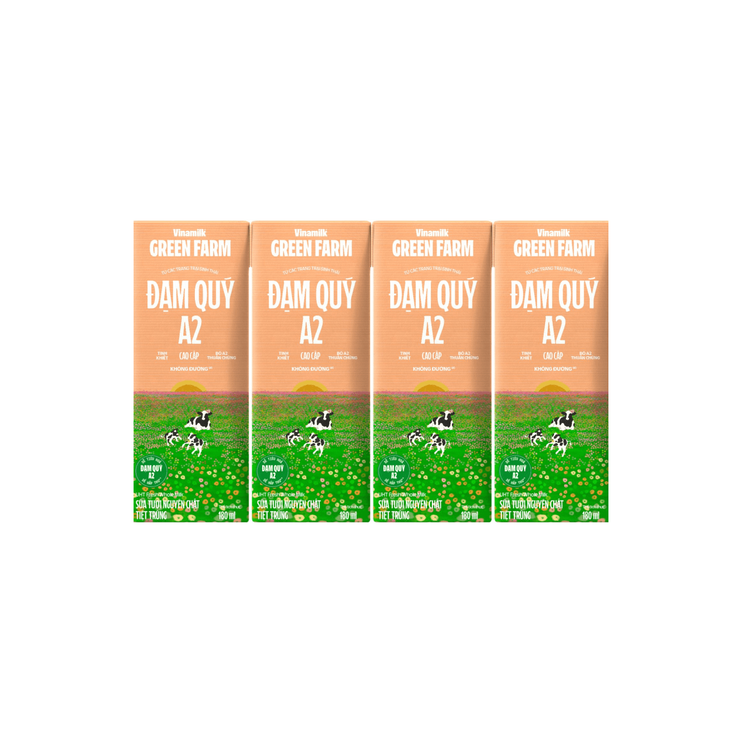 UHT Fresh Milk Green Farm Unsweetened A2 Protein 180ml