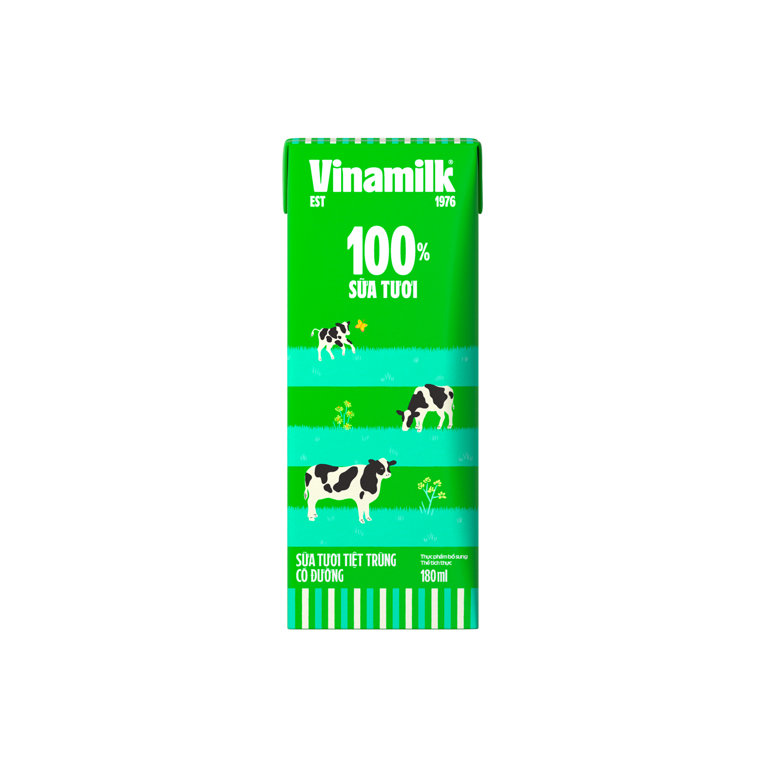 Sữa tươi tiệt trùng 100% Có đường 180ml Thùng 48 hộp