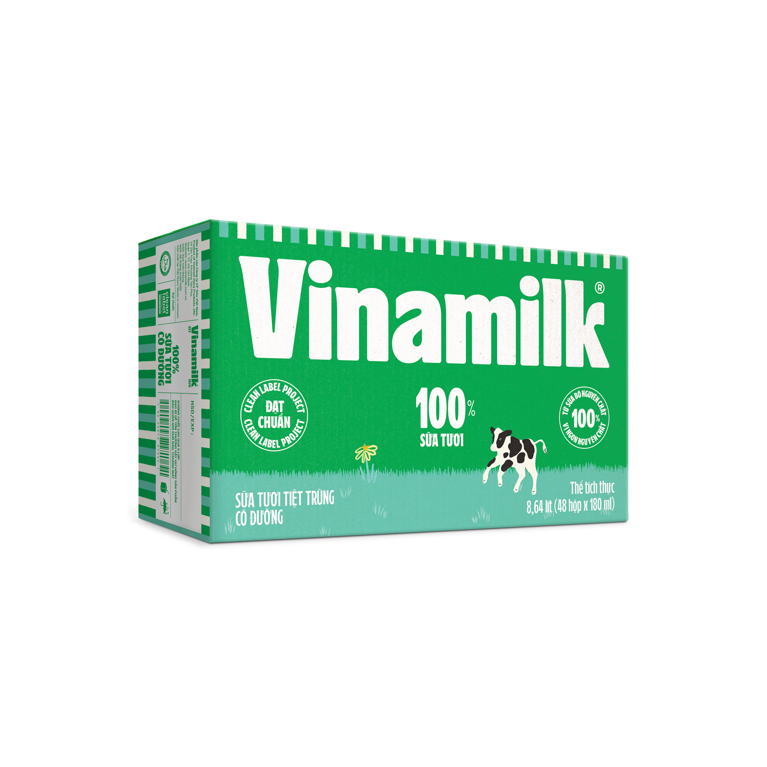 Sữa tươi tiệt trùng 100% Có đường 180ml
