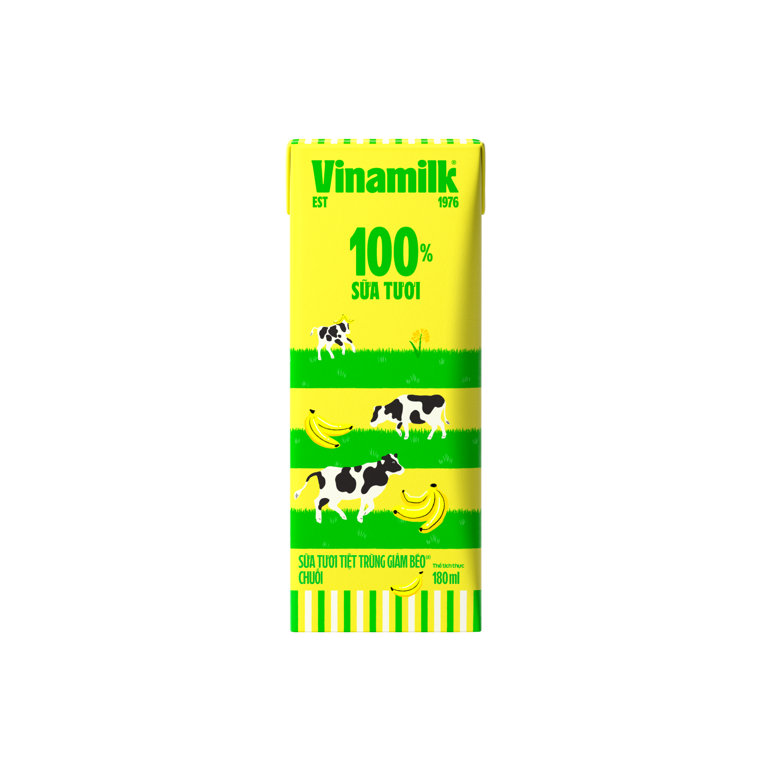 UHT Fresh Milk 100% Low-fat Banana 180ml