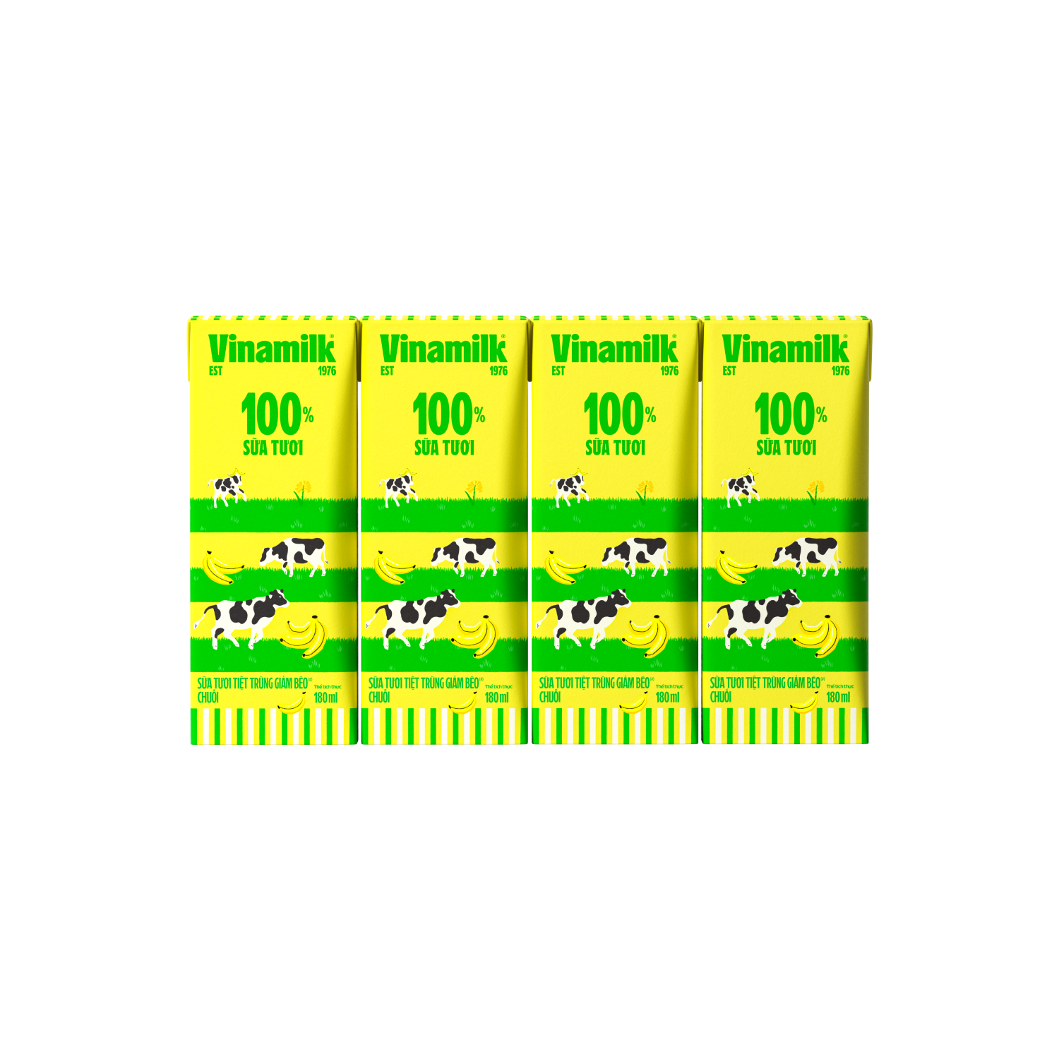 UHT Fresh Milk 100% Low-fat Banana 180ml