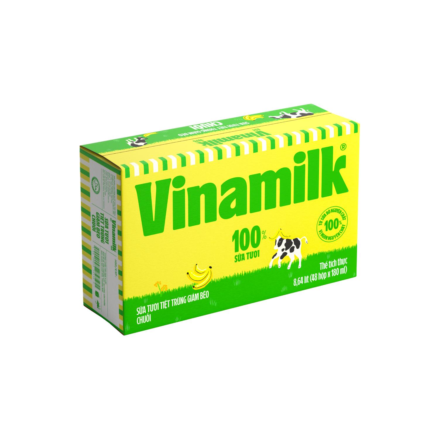 UHT Fresh Milk 100% Low-fat Banana 180ml