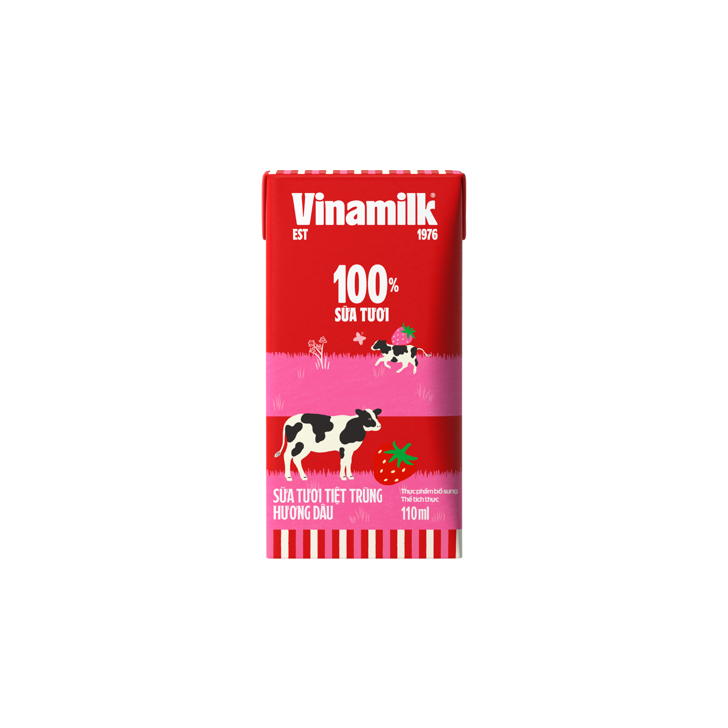 UHT Fresh Milk 100% Strawberry Flavour 110ml Carton of 48 Boxes