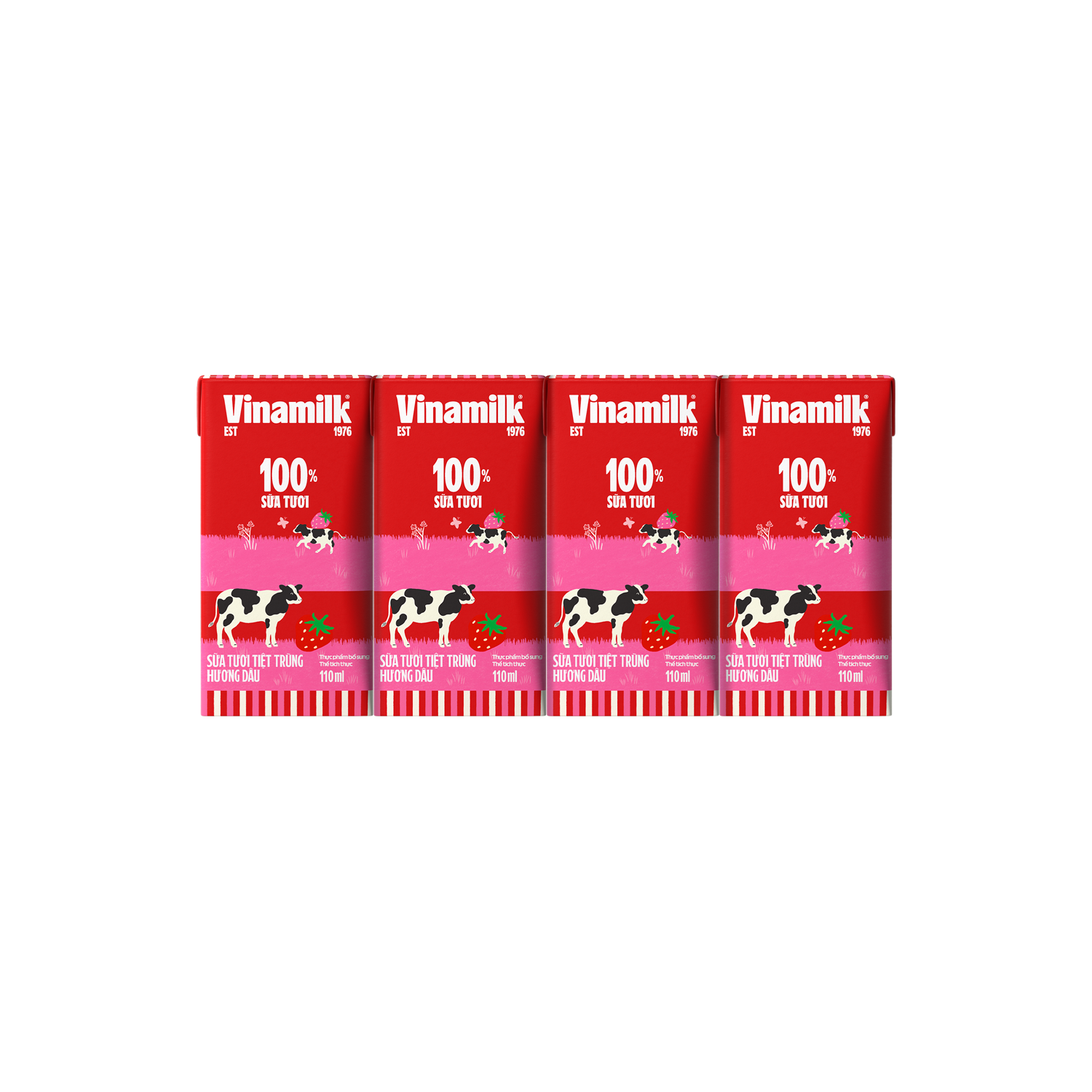 Sữa tươi tiệt trùng 100% Hương Dâu 110ml