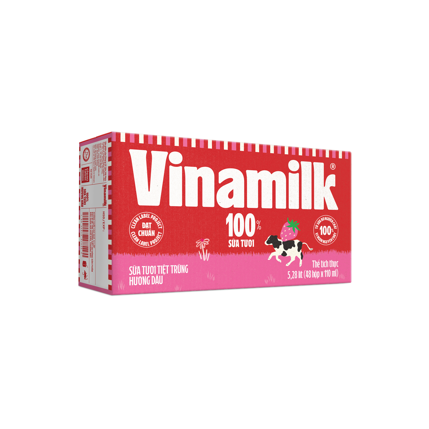 Sữa tươi tiệt trùng 100% Hương Dâu 110ml